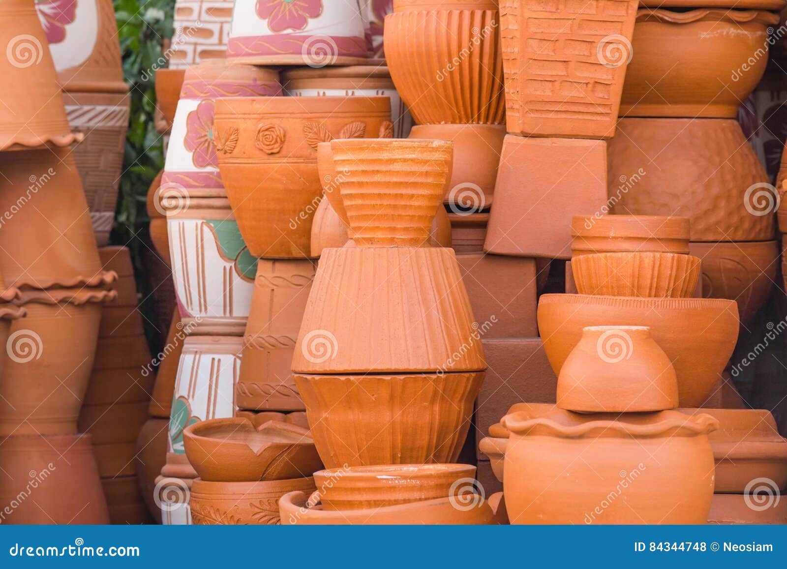 A Ceramic flower pots stock photo. Image of market, collection 84344748