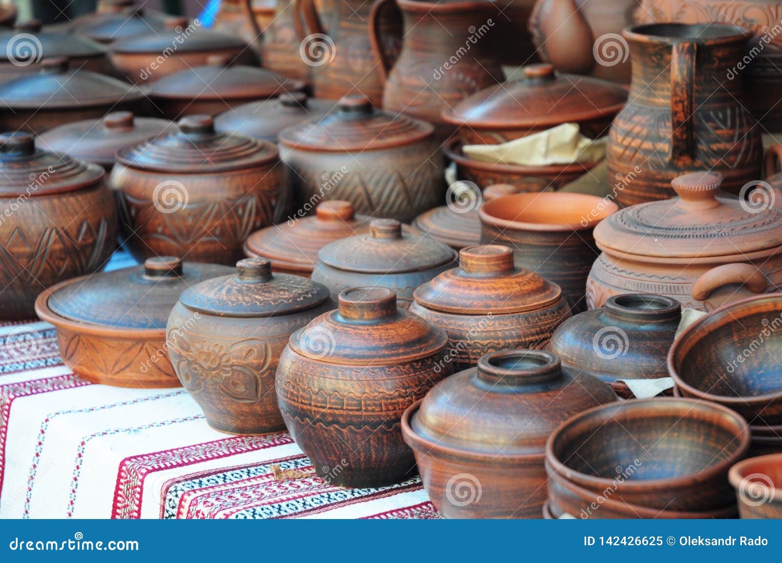 Ceramic Handmade Craft. Pottery Craft Stock Image Image of market