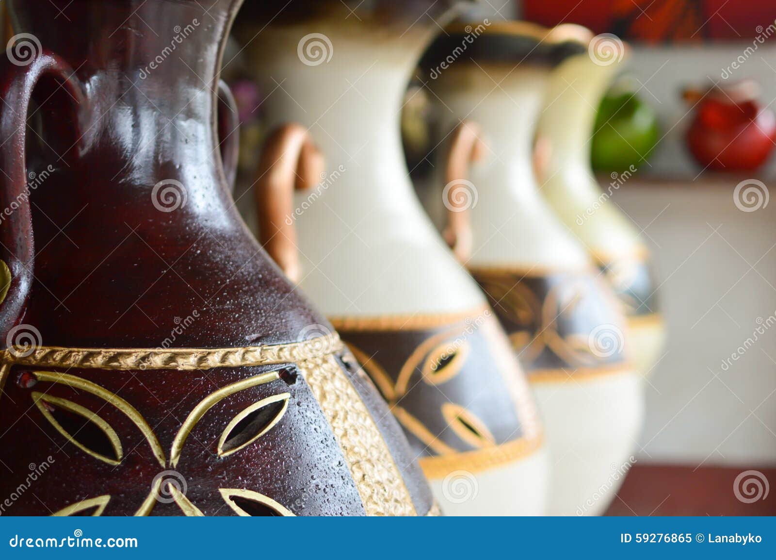 ceramic handycrafts in the shops along the main road of san juan oriente in the highlands between granada and masaya, nicara