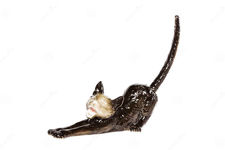 Ceramic kitten stretching stock photo. Image of craft - 47243414