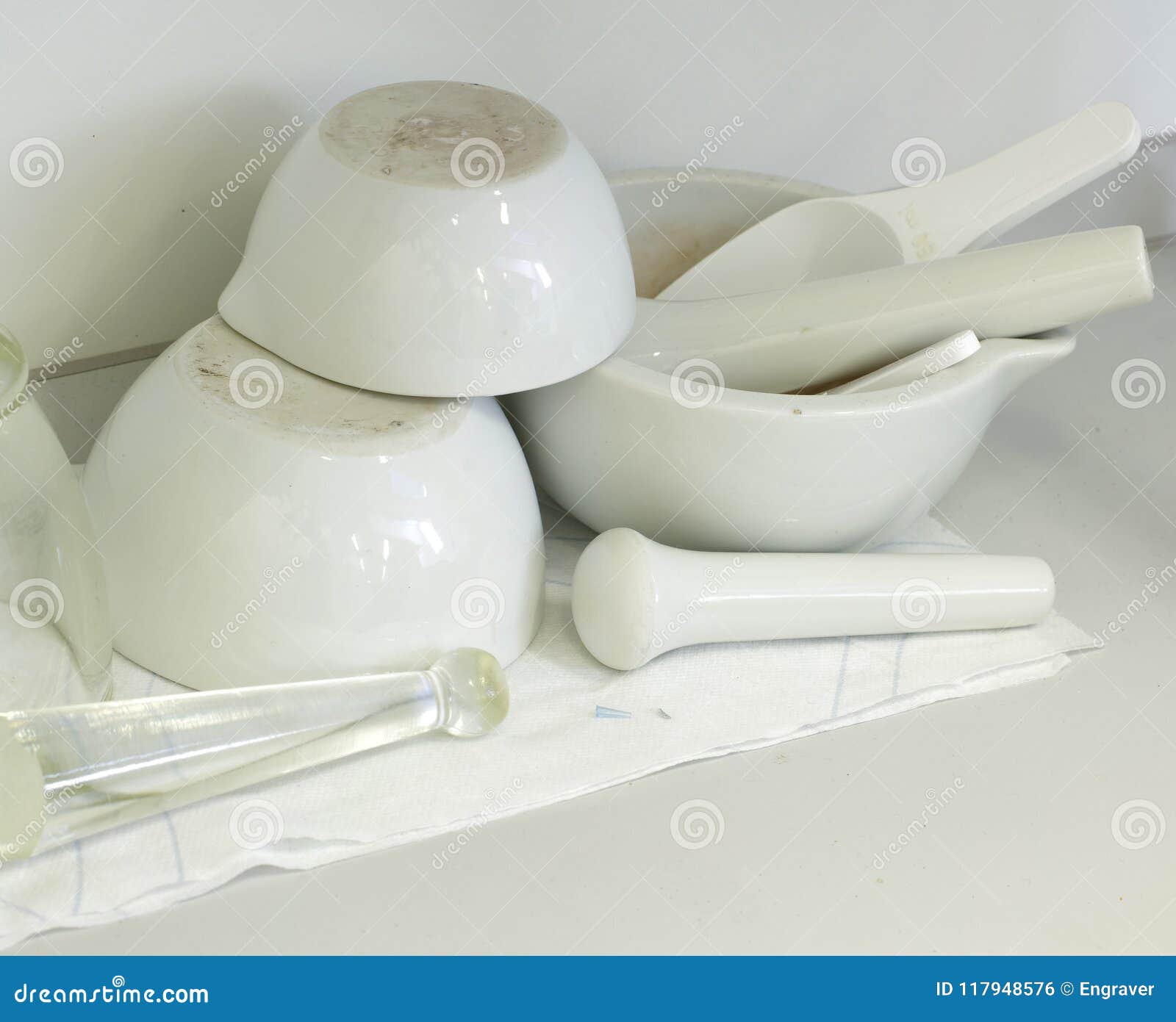 Ceramic Mortar Laboratory Equipment Stock Photo Image of grind