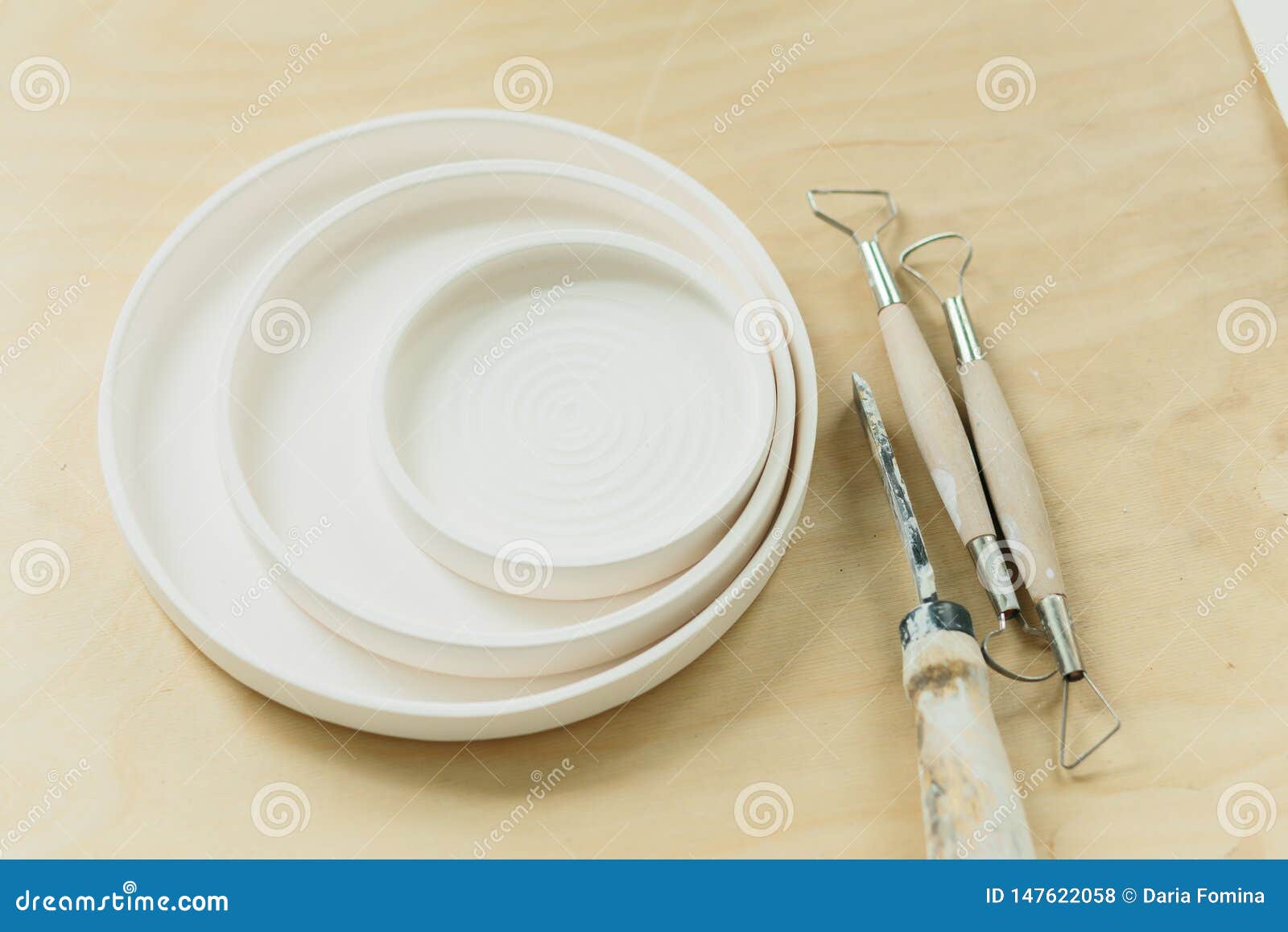 Ceramic Mug Made on a Potter`s Wheel in the Stock Photo