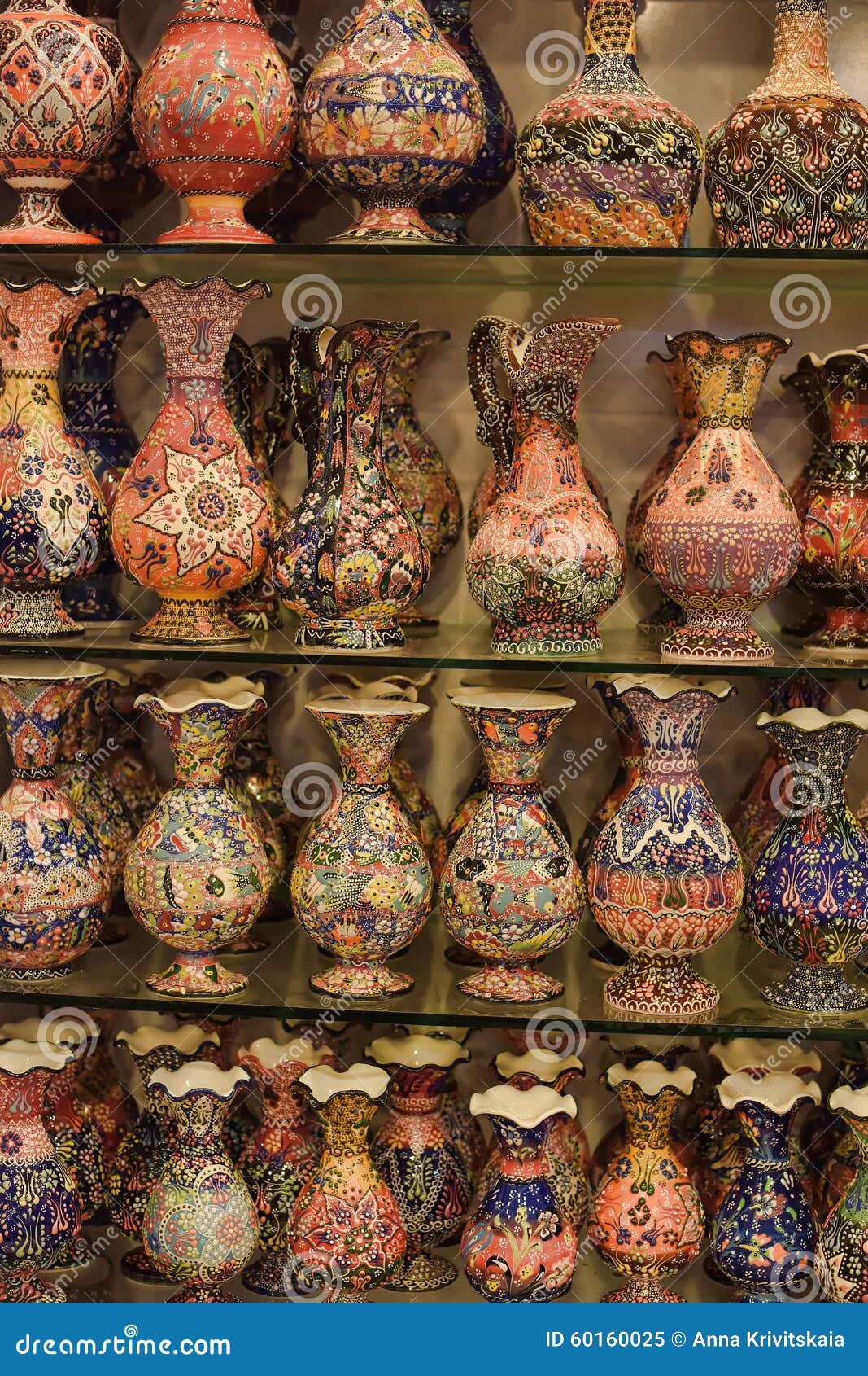 Ceramic Painted Vases and Jars Stock Image Image of craft, iznik 60160025