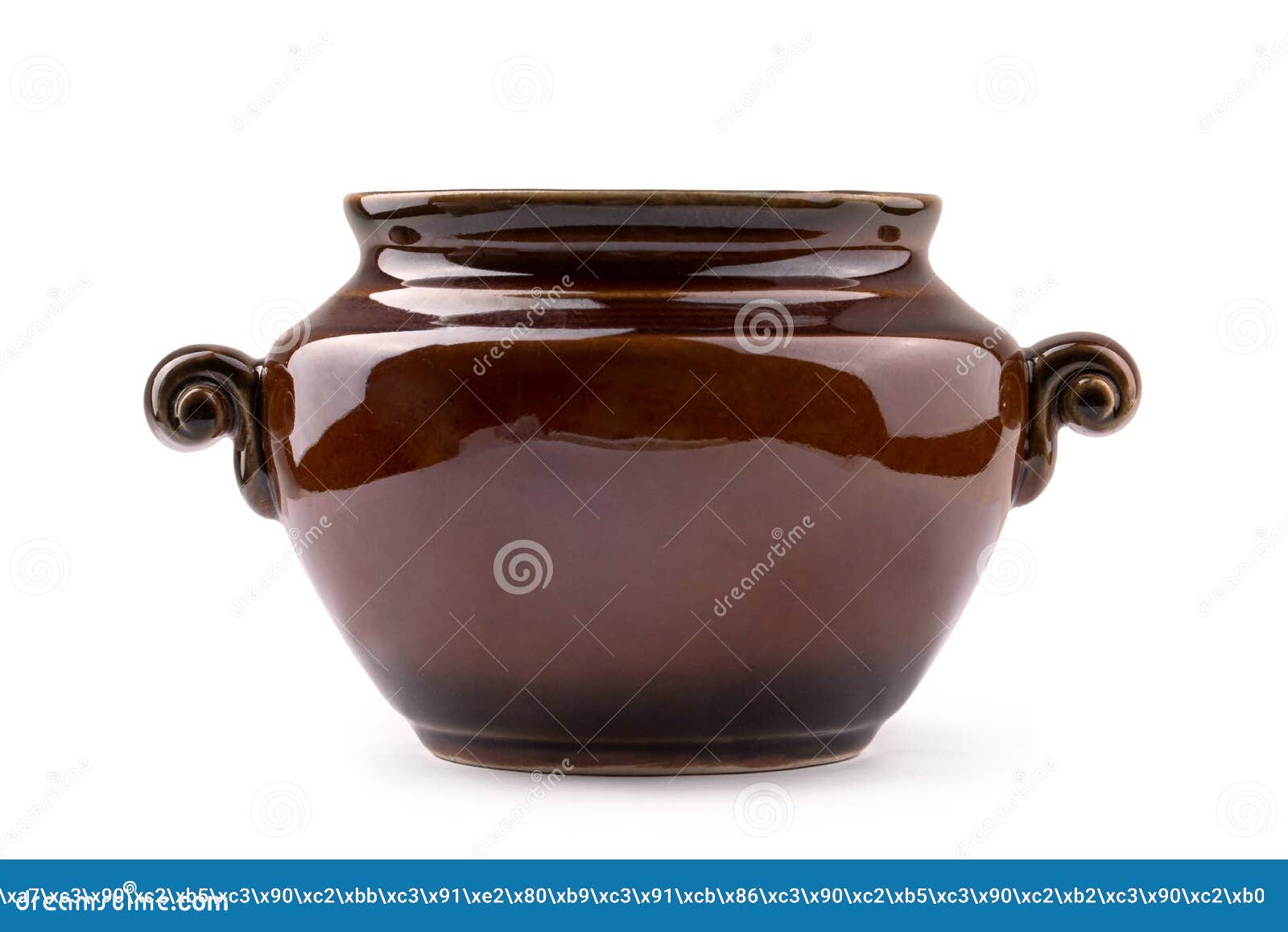 Ceramic Pot for Baking Vegetables and Meat in the Oven, Isolate on a