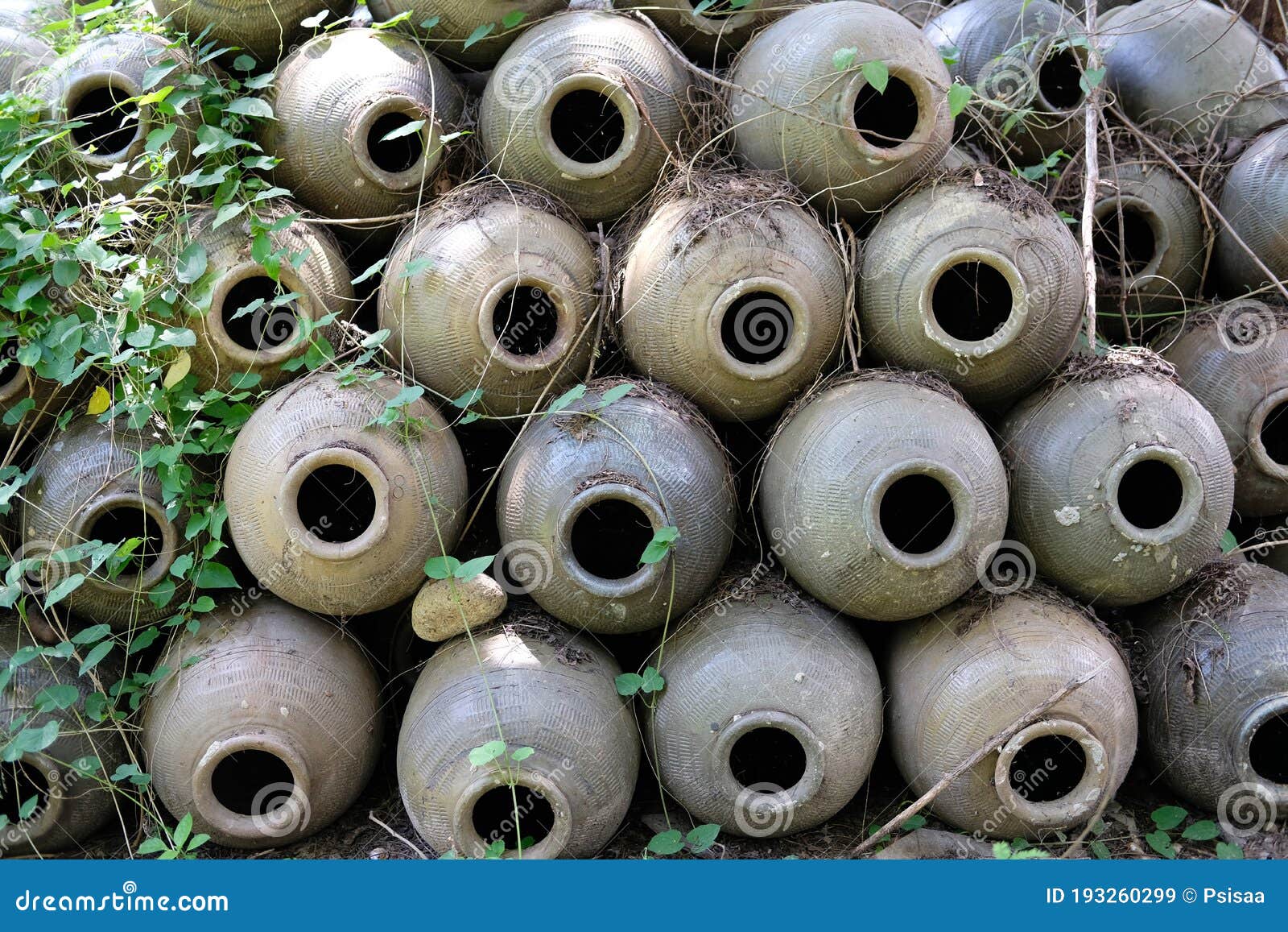 Ceramic Pot Jar Pile. Clay Terracotta Pottery Stock Image Image of