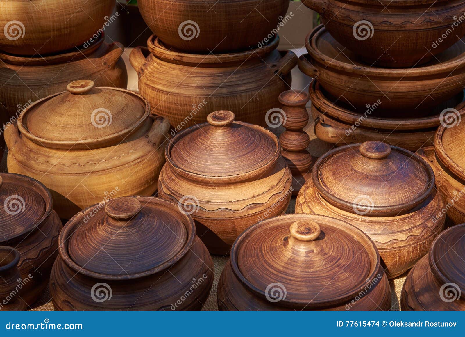 Ceramic pots handmade clay stock photo. Image of natural 77615474