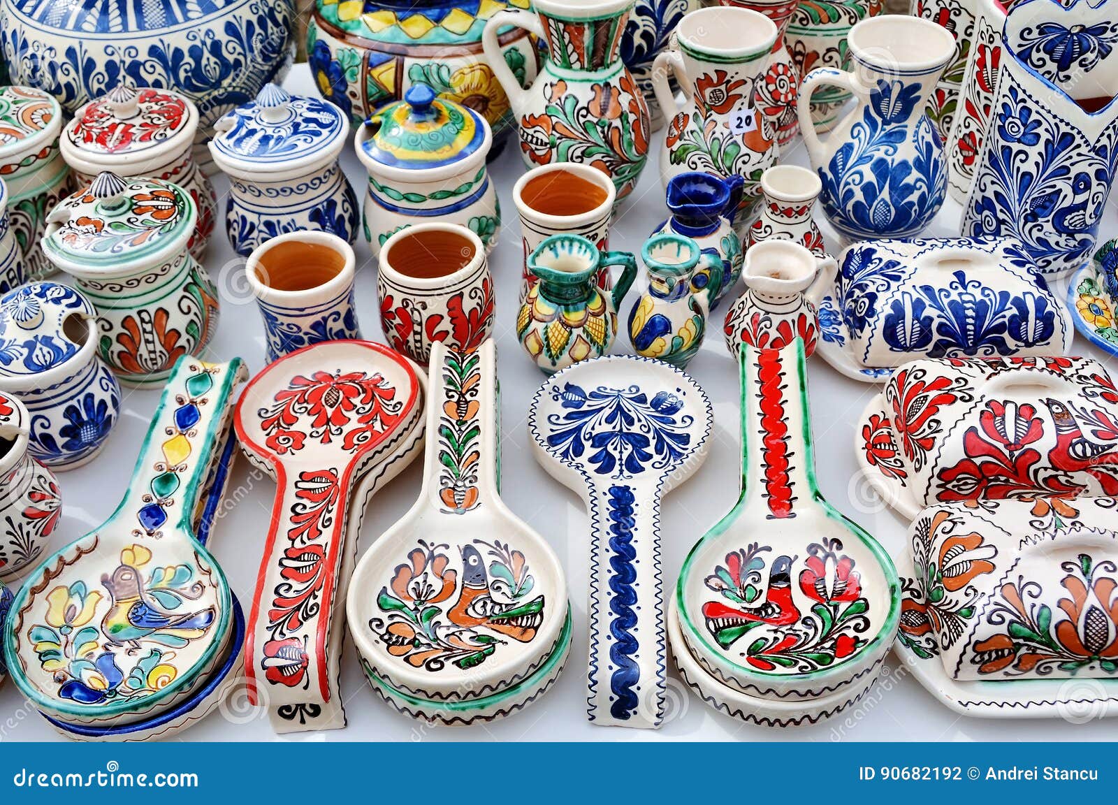 Ceramic Traditional Colored Pottery, Romania Stock Photo Image of