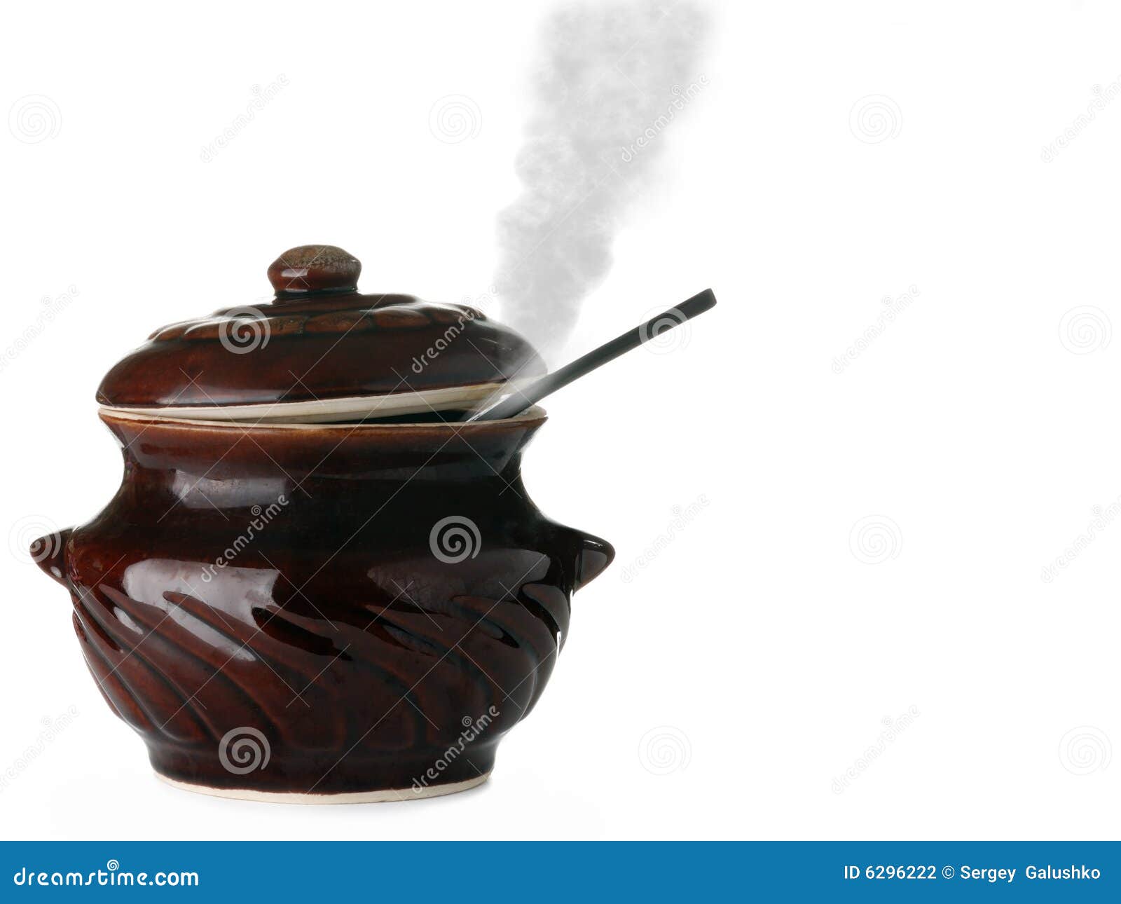 Ceramic Saucepan with Steam Stock Photo Image of form, heat 6296222