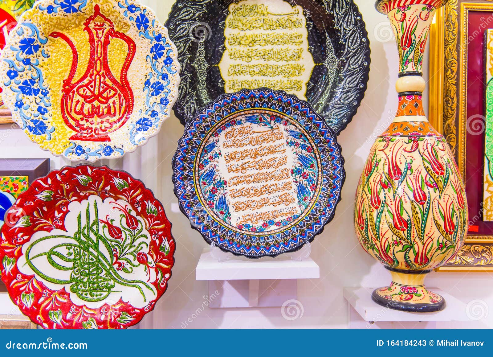 Turkish handmade ceramics stock image. Image of floral - 164184243