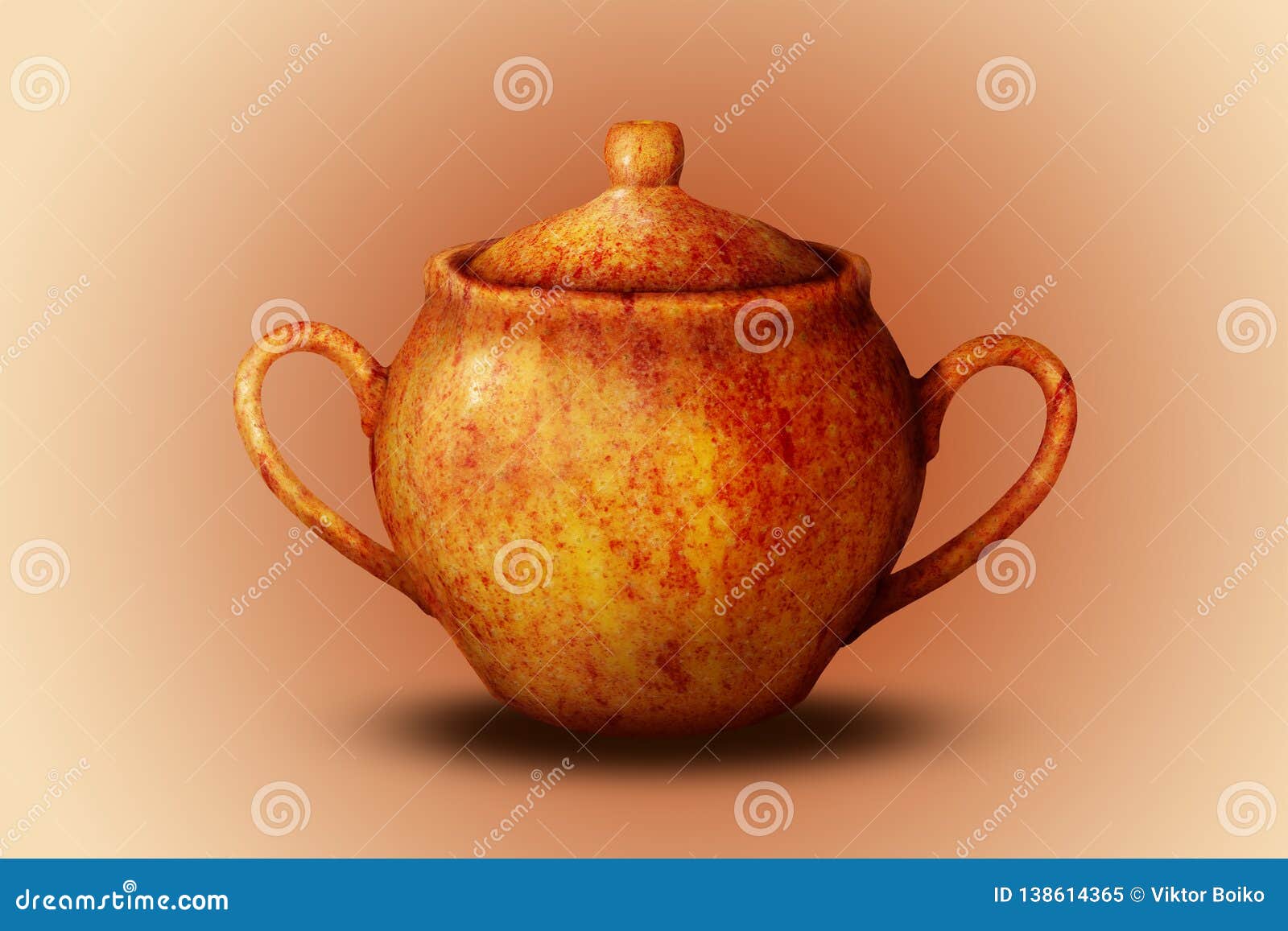 Ceramic Sugar Bowl Decorated As Apple Dishes Stock Image Image of