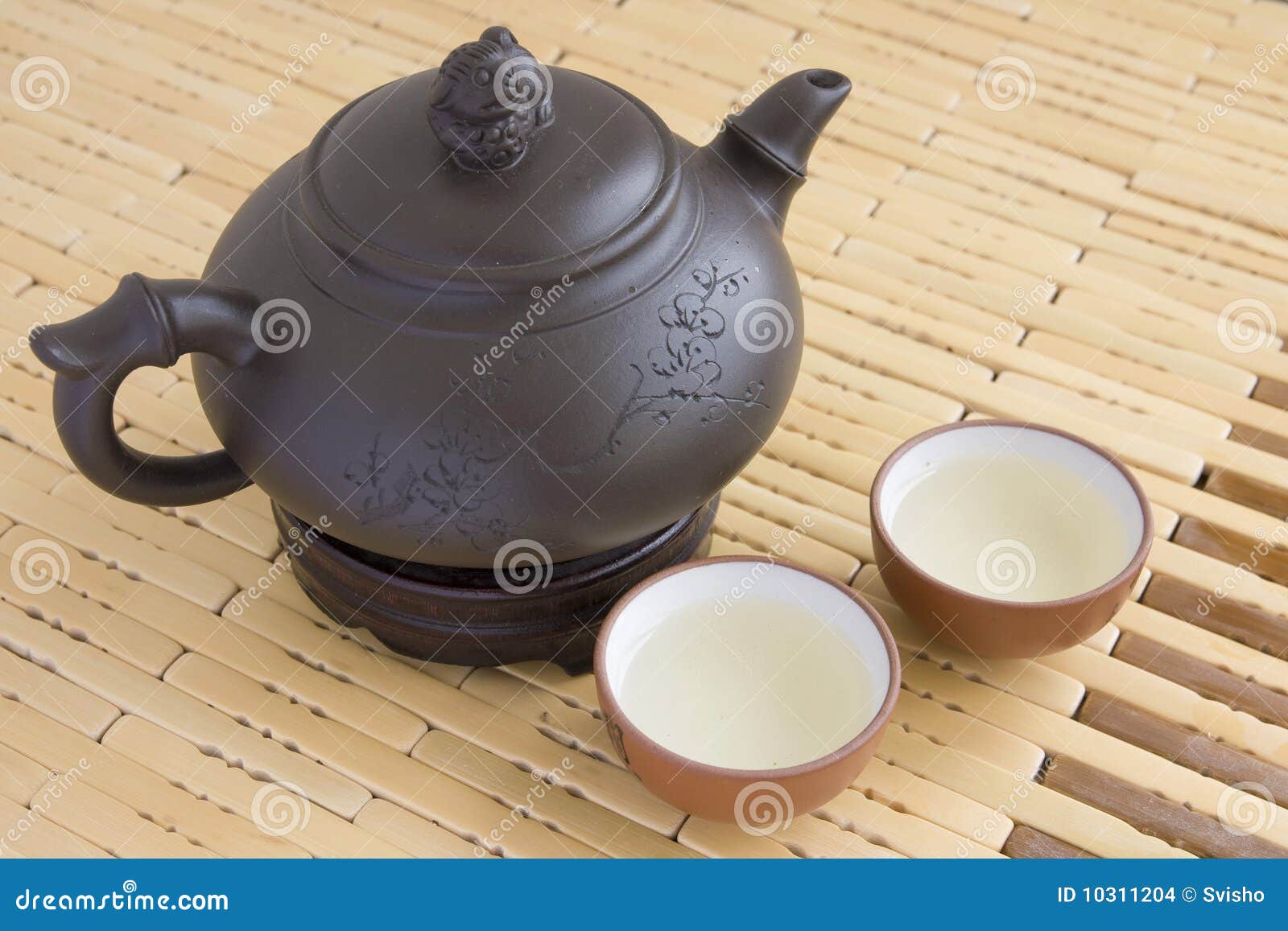 Ceramic Teapot with Two Cups Stock Photo Image of bowl, ceramic 10311204