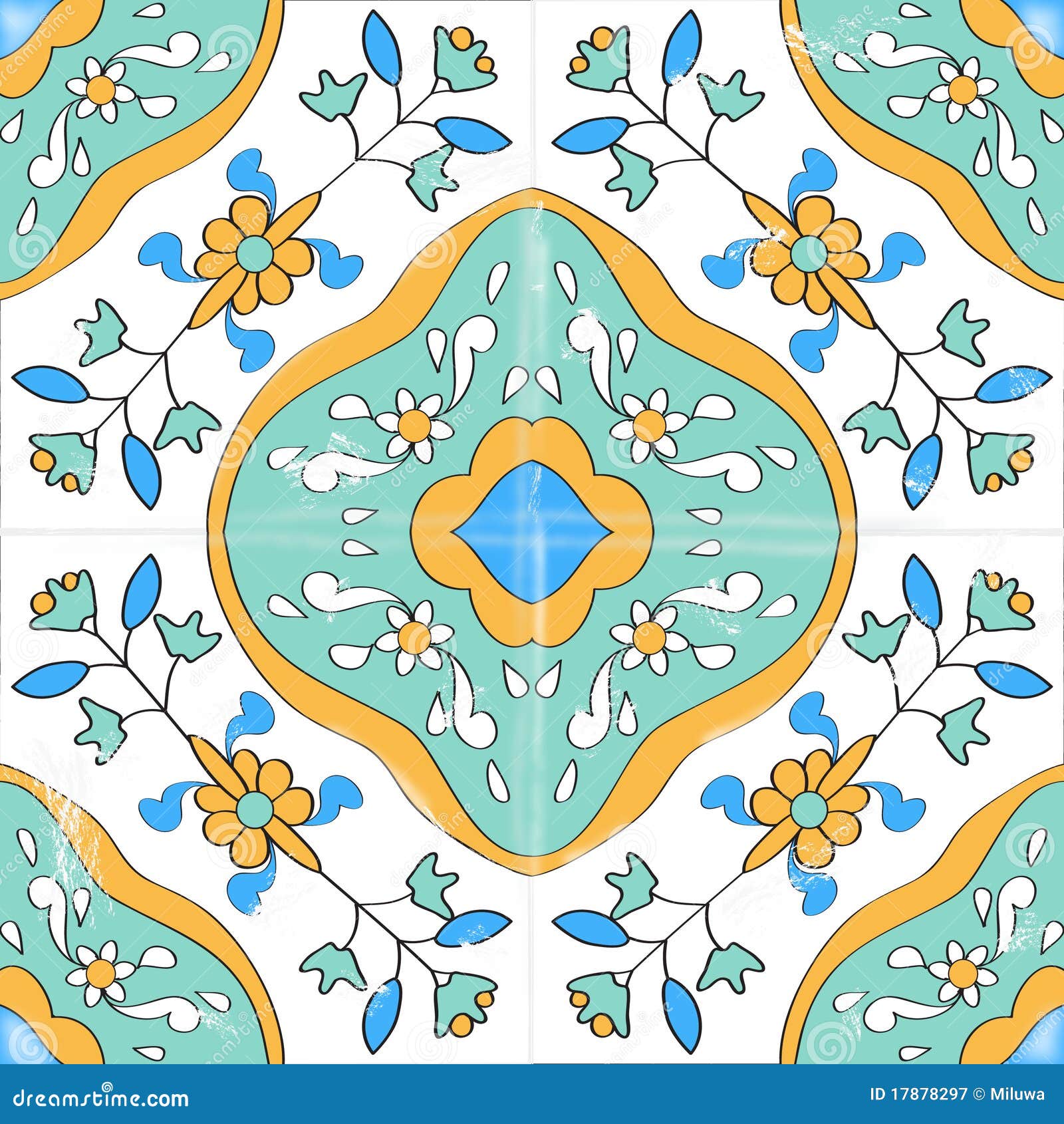 Ceramic tile stock vector. Illustration of islam, flower 17878297