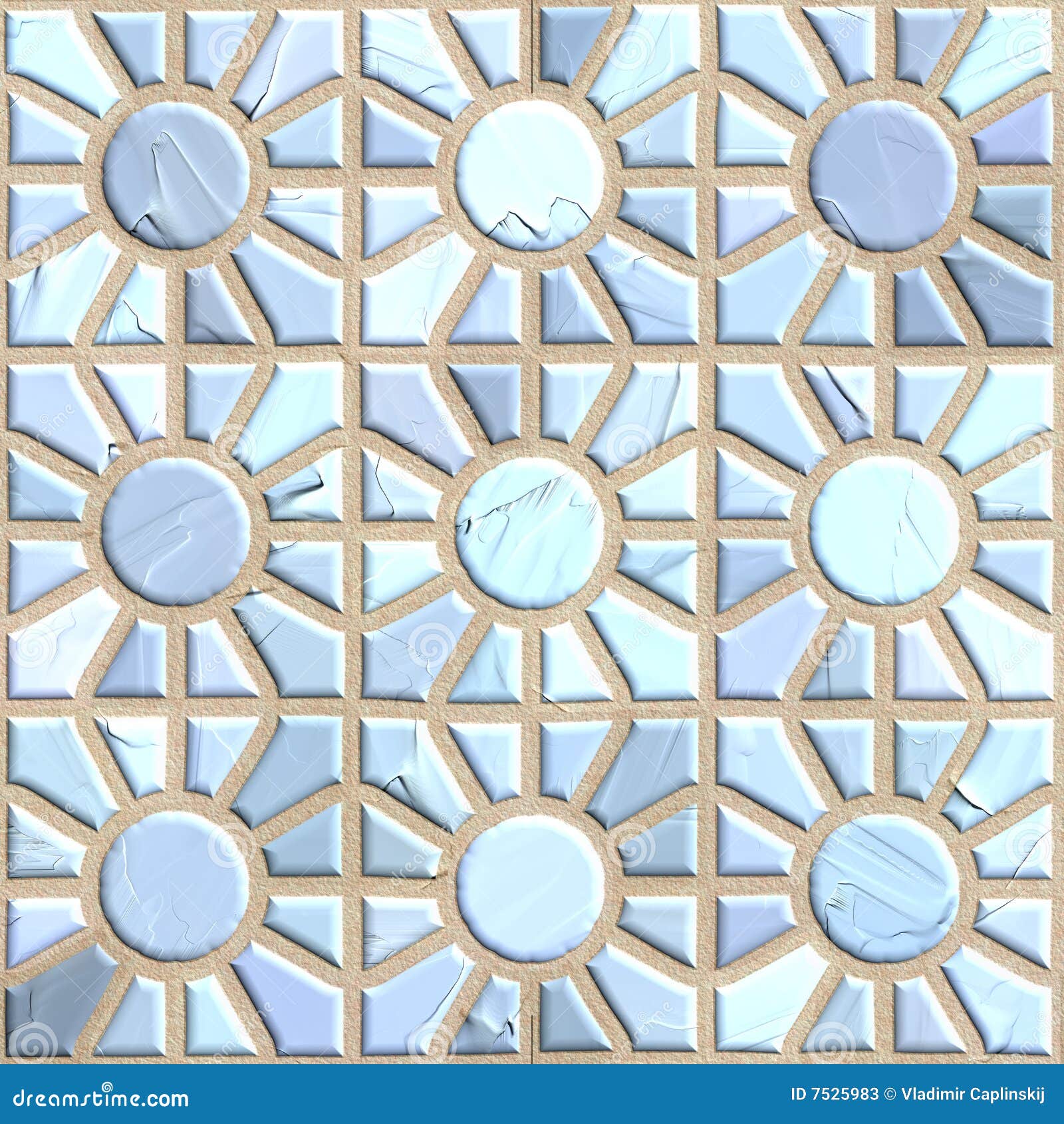 Ceramic Tile Painted with an Oil Paint Stock Illustration