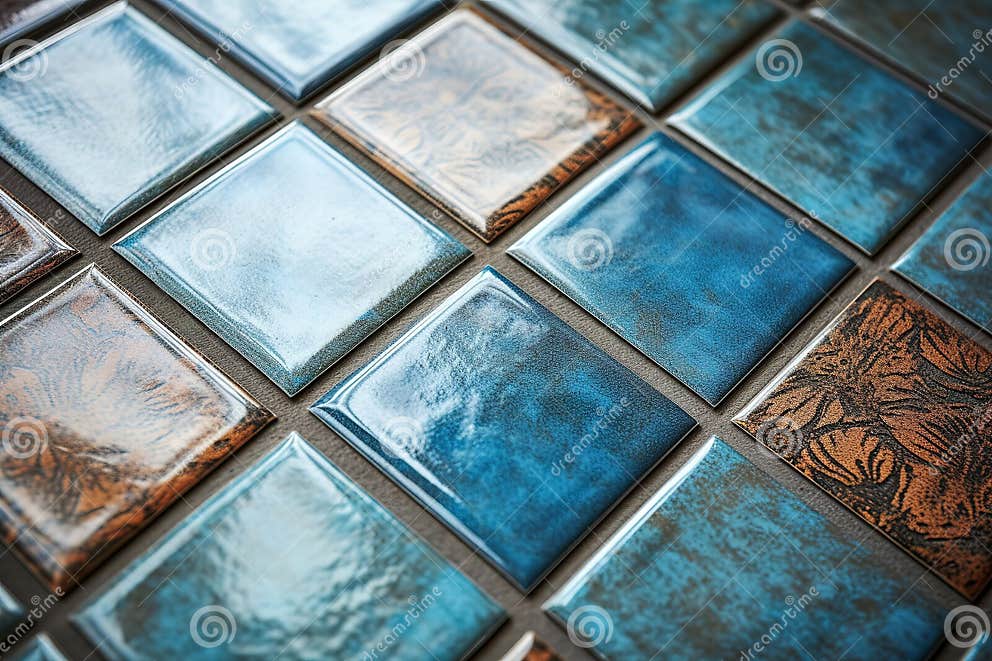 Ceramic Tiles Laid on the Floor with Grout Stock Illustration