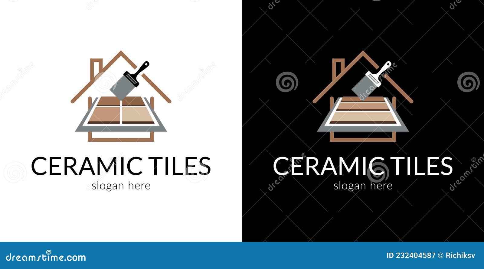 Ceramic Tiles Logo in Perspective Stock Vector Illustration of