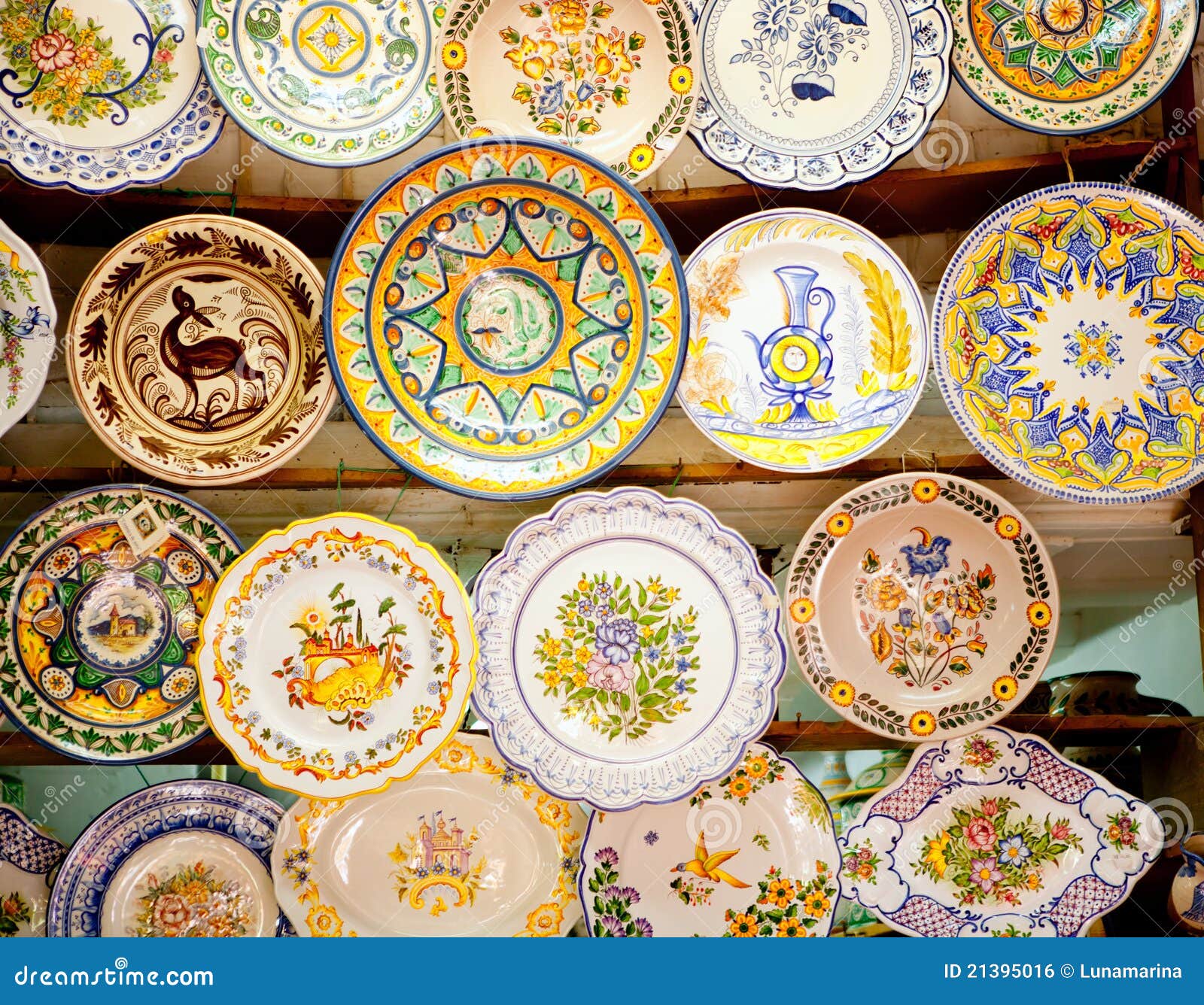 Ceramic Traditional Plates in Valencia Stock Photo Image of colorful