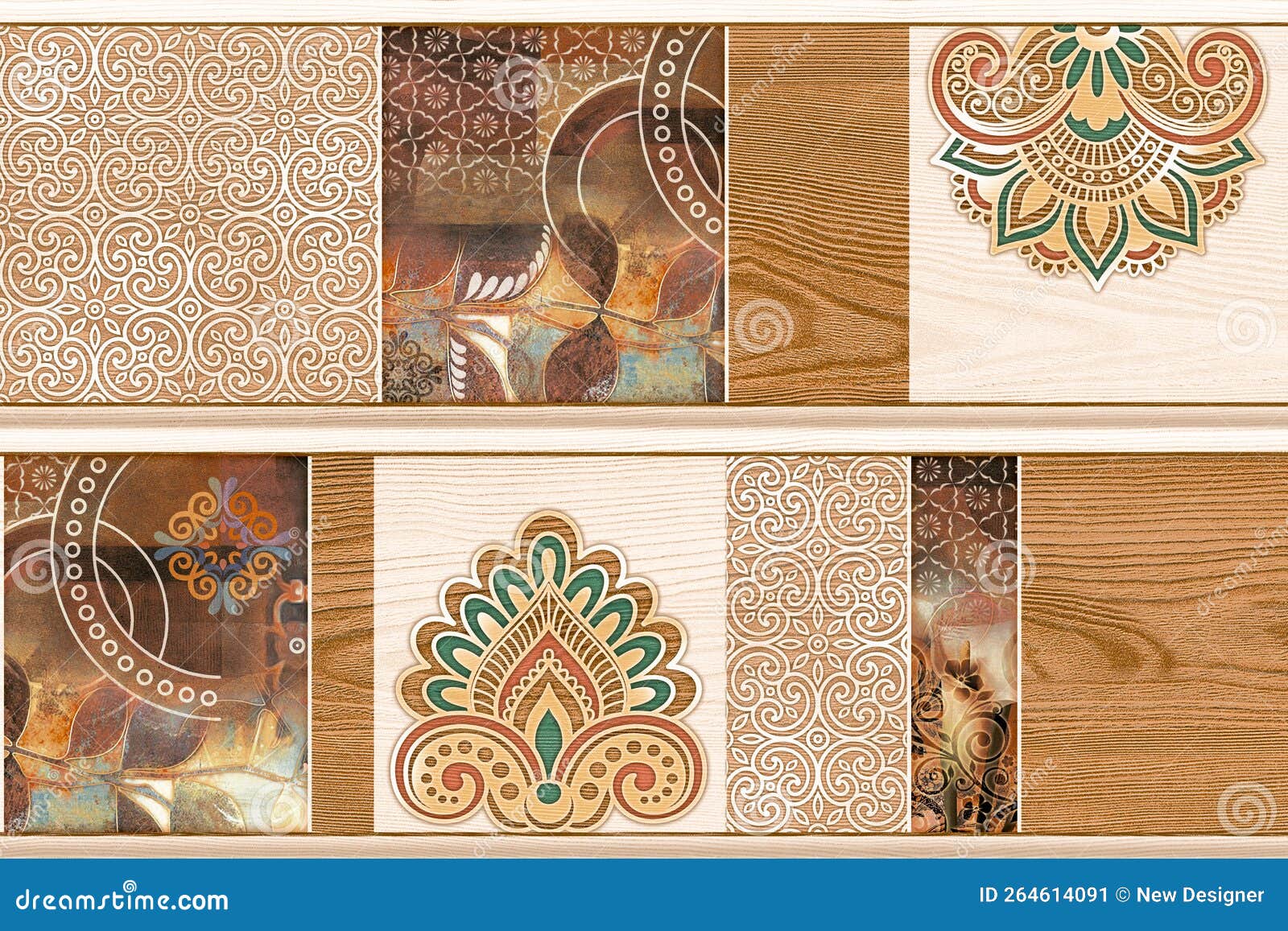 Ceramic Wall Tile Decor with Multi Color Continuous Joint Design. Also