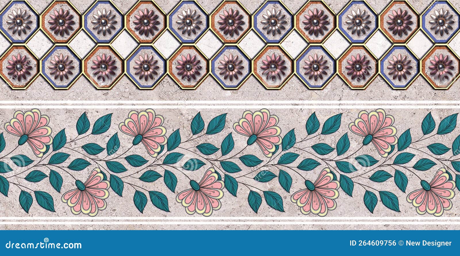 Ceramic Wall Tile Decor with Multi Color Continuous Joint Design. Also