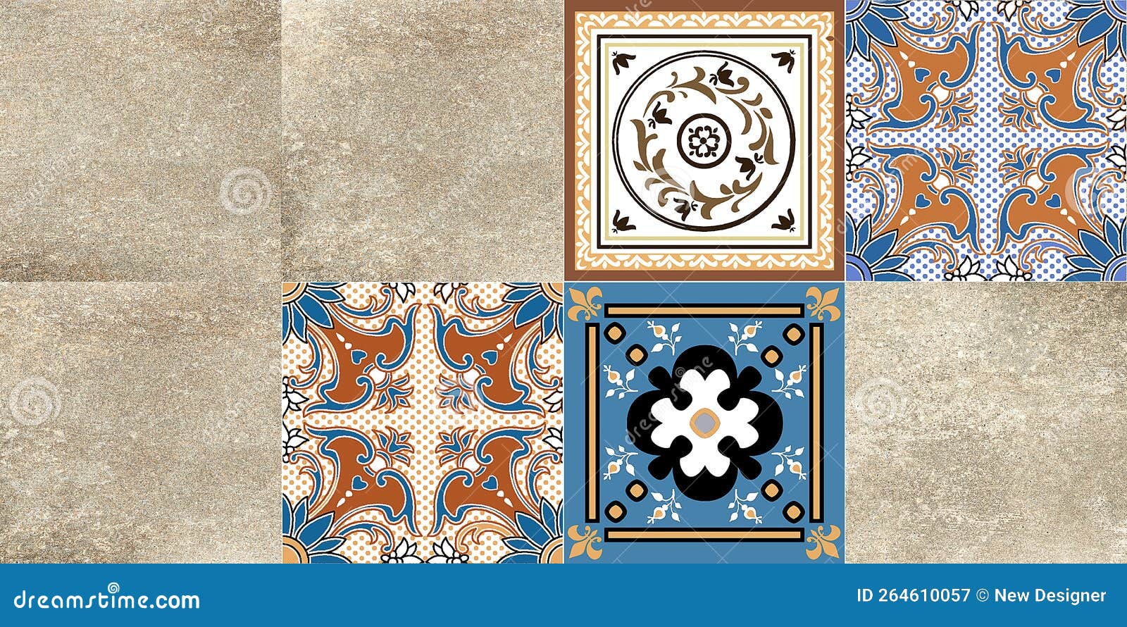 Ceramic Wall Tile Decor with Multi Color Continuous Joint Design. Also
