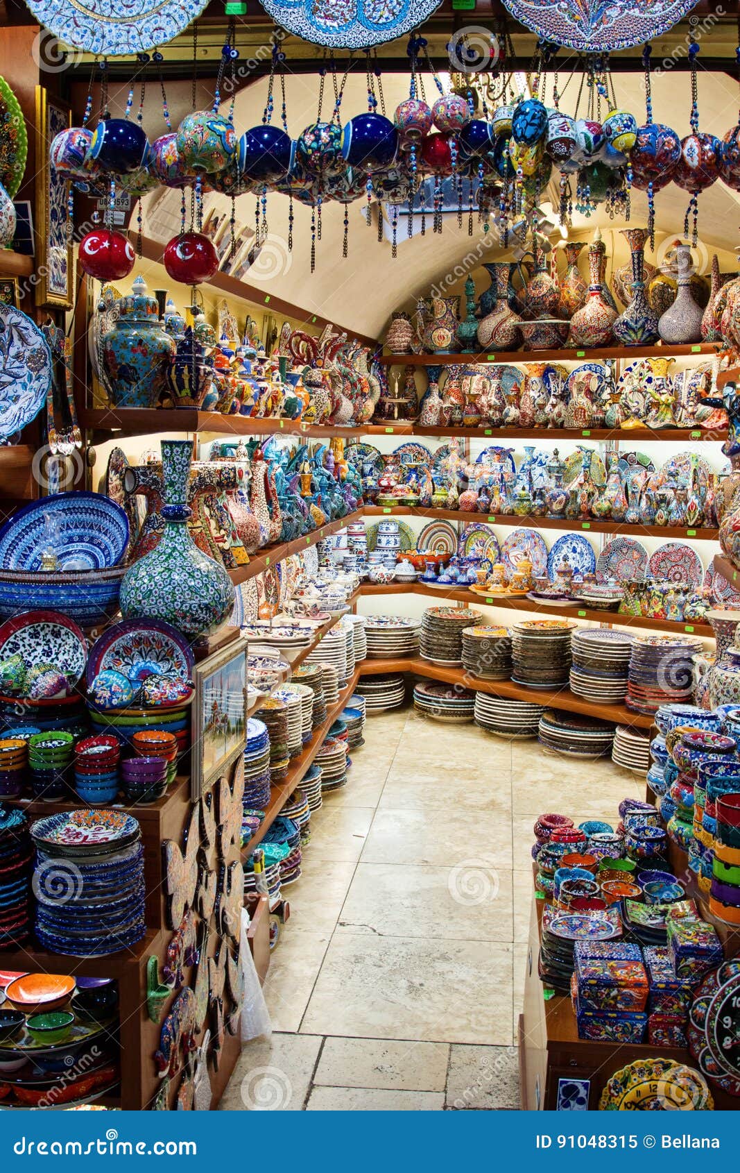 Ceramics Store at Grand Bazaar in Istanbul Stock Image Image of