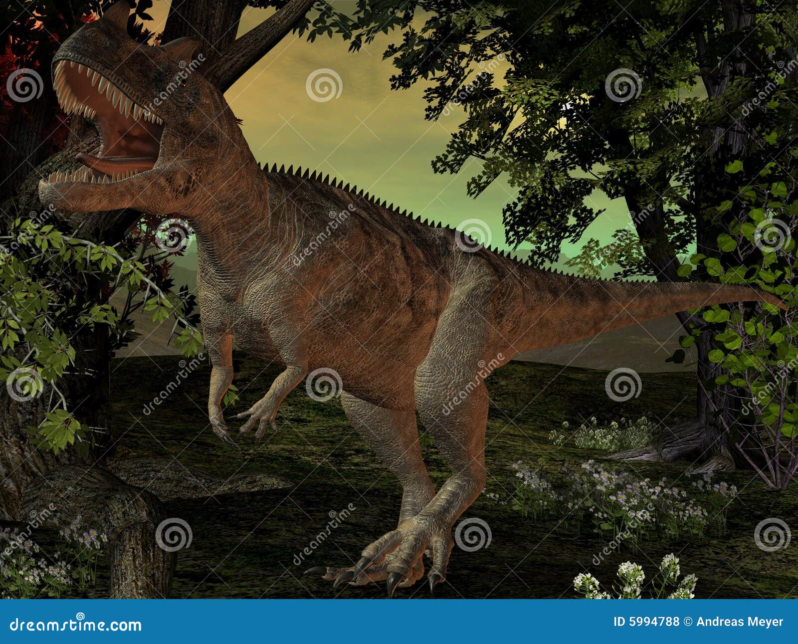 Ceratosaurus Nasicornis3D Dinosaur Stock Illustration Illustration