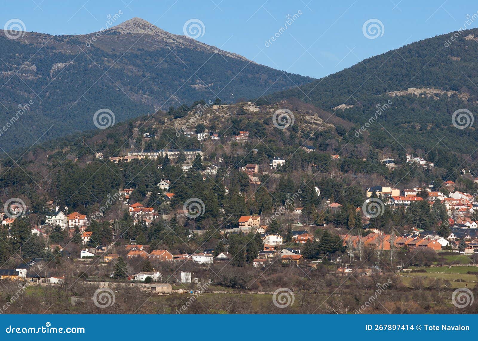 cercedilla, cerro colgado and monton de trigo peak in guadarrama national park, madrid, spain.