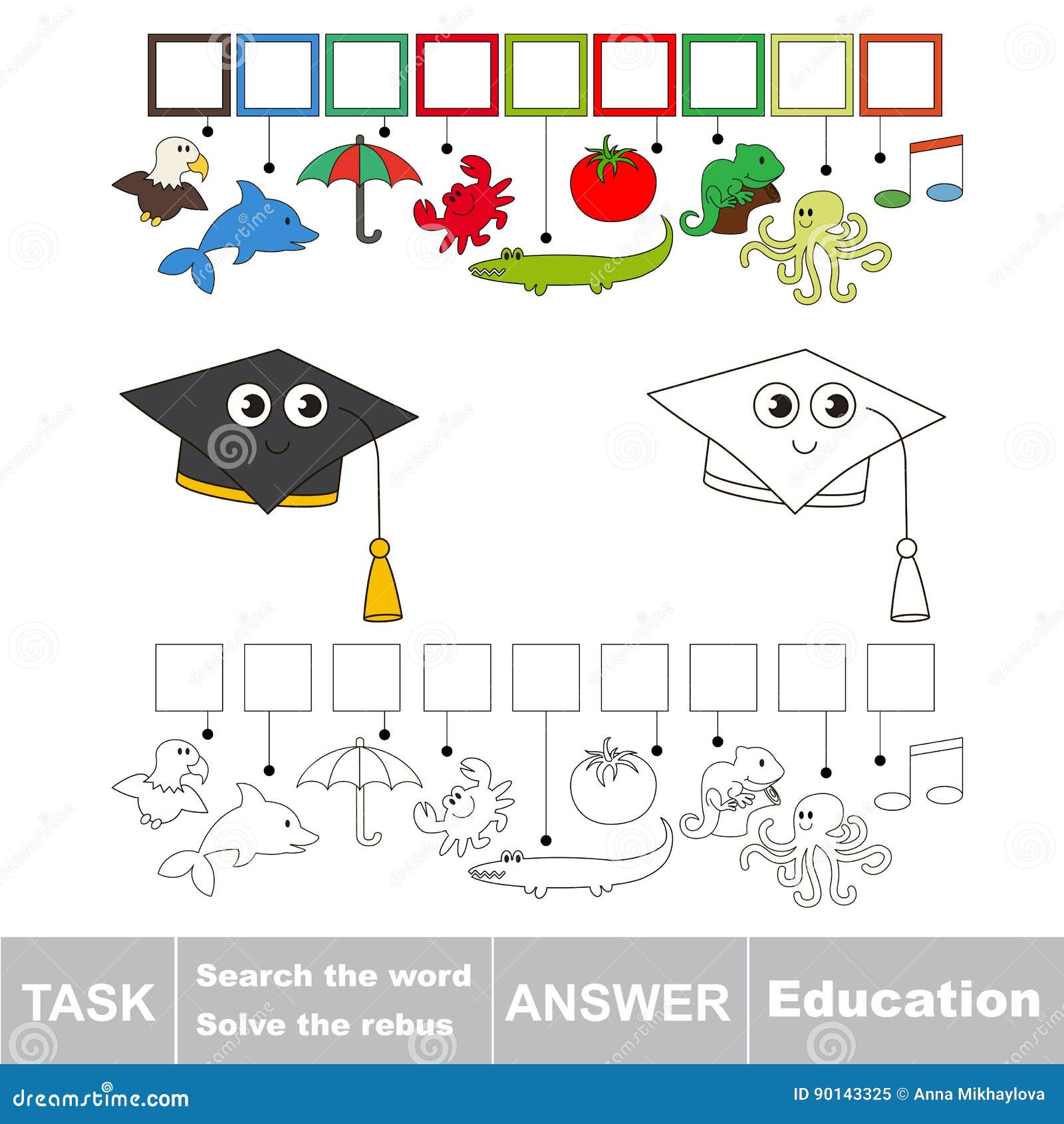 Cerchi La Parola Nascosta Gioco Educativo Per I Bambini Illustrazione Vettoriale Illustrazione Di Scuola Childish