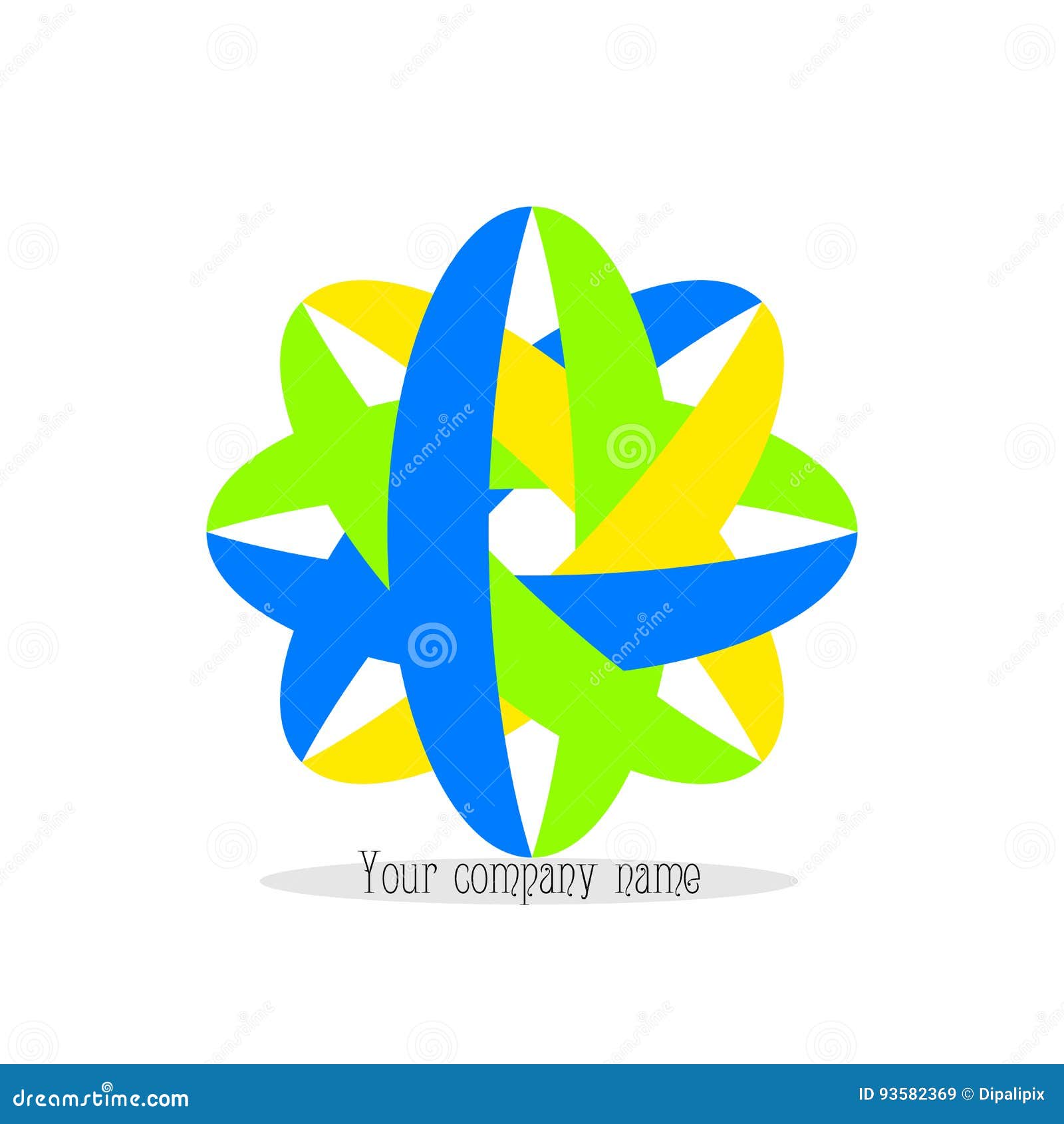 Cercle Abstrait De Logo Dans Vert Le Bleu Et Le Jaune