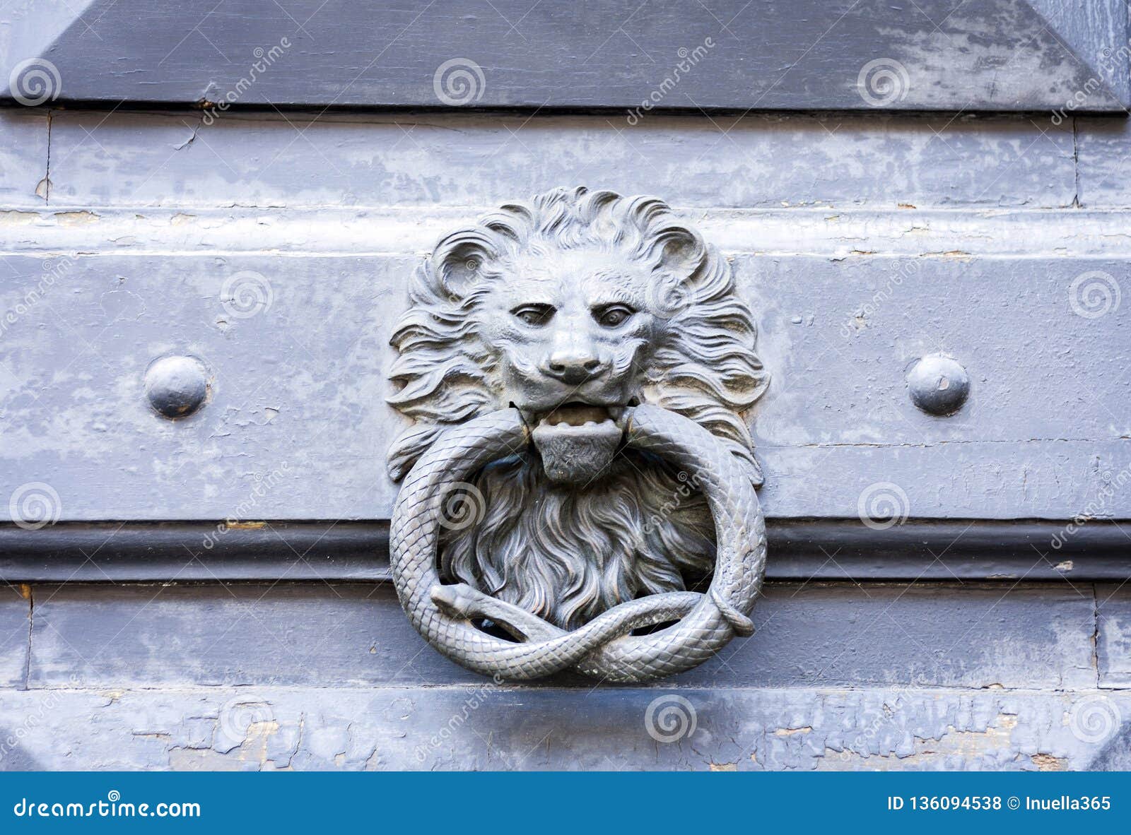 Cercle Extérieur En Métal De Heurtoir De Porte De Vintage