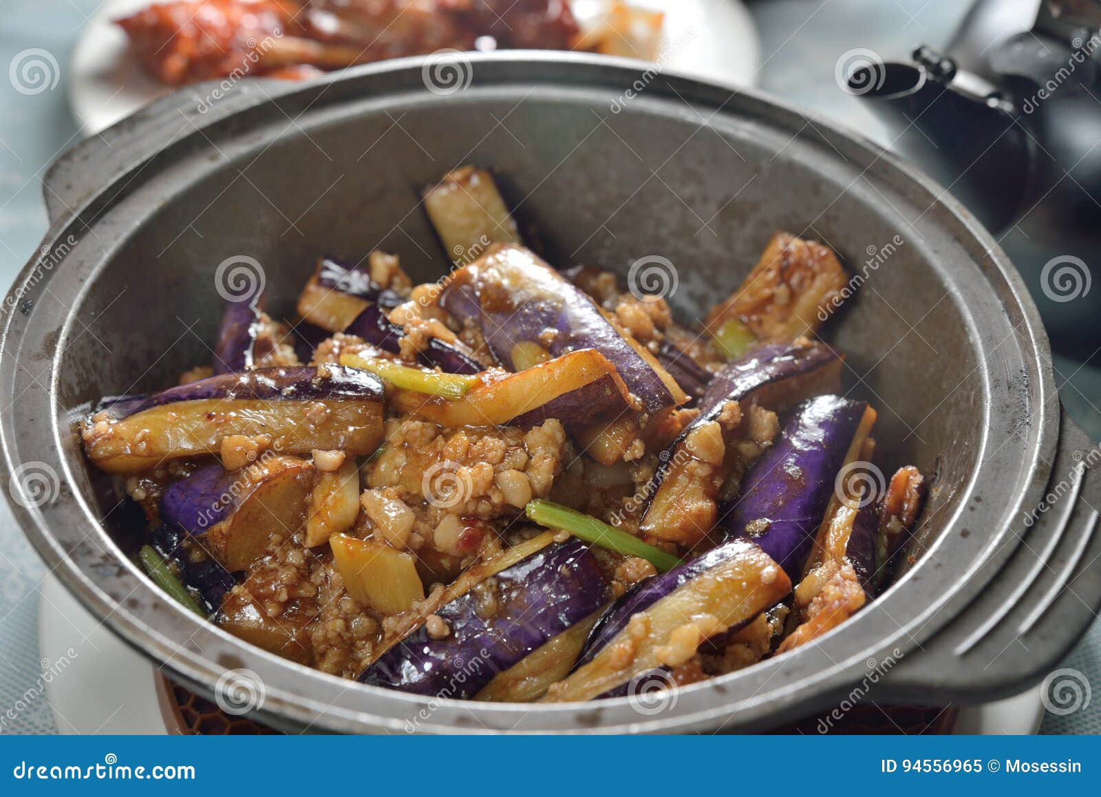 Cerdo Picadito De La Berenjena Imagen de archivo Imagen de alimento