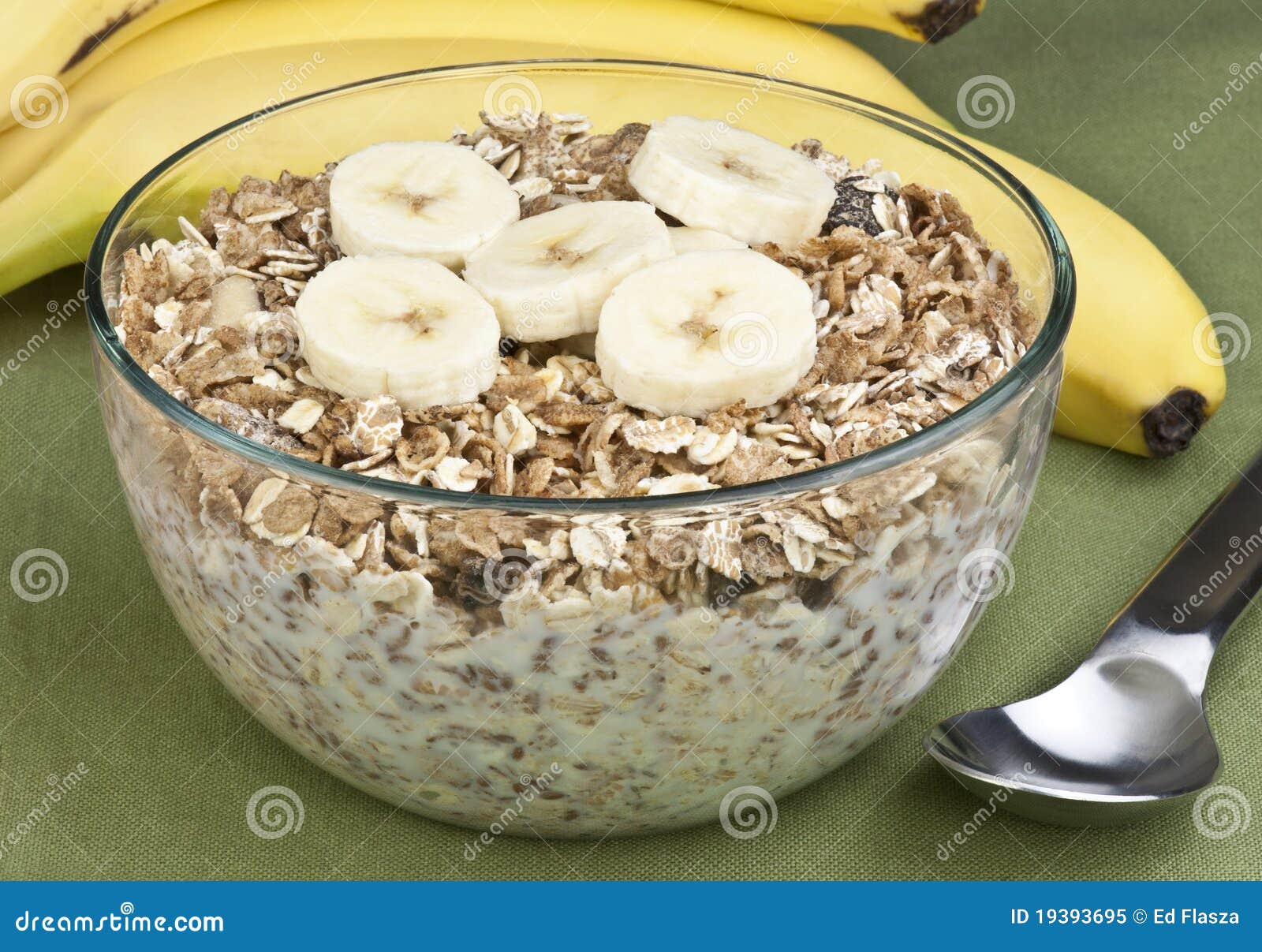 Cereal and banana stock image. Image of meal, flakes - 19393695