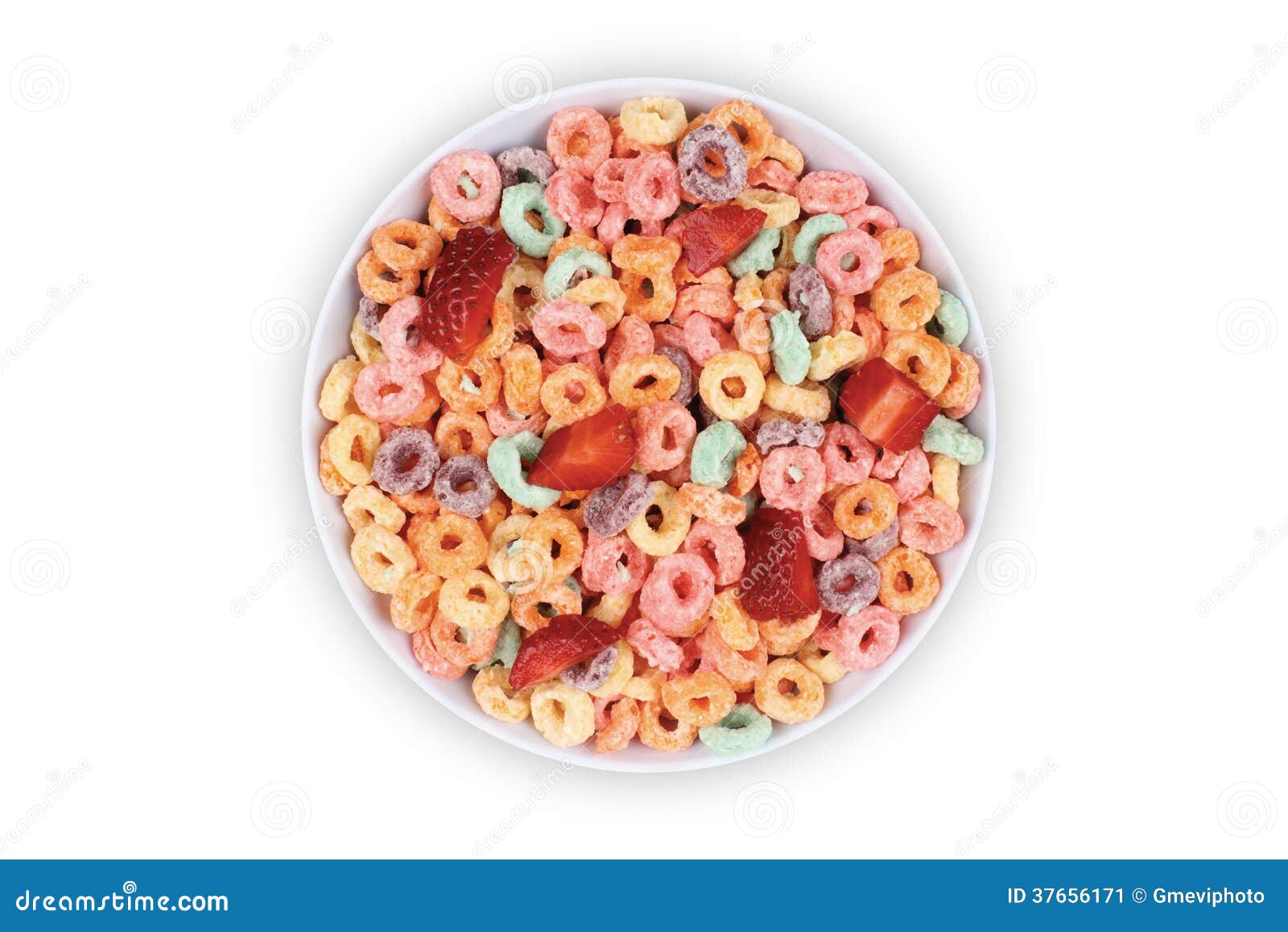 Cereal in a bowl on white background