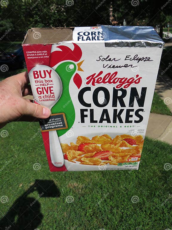 Cereal Box Solar Eclipse Viewer Editorial Photography Image of viewer