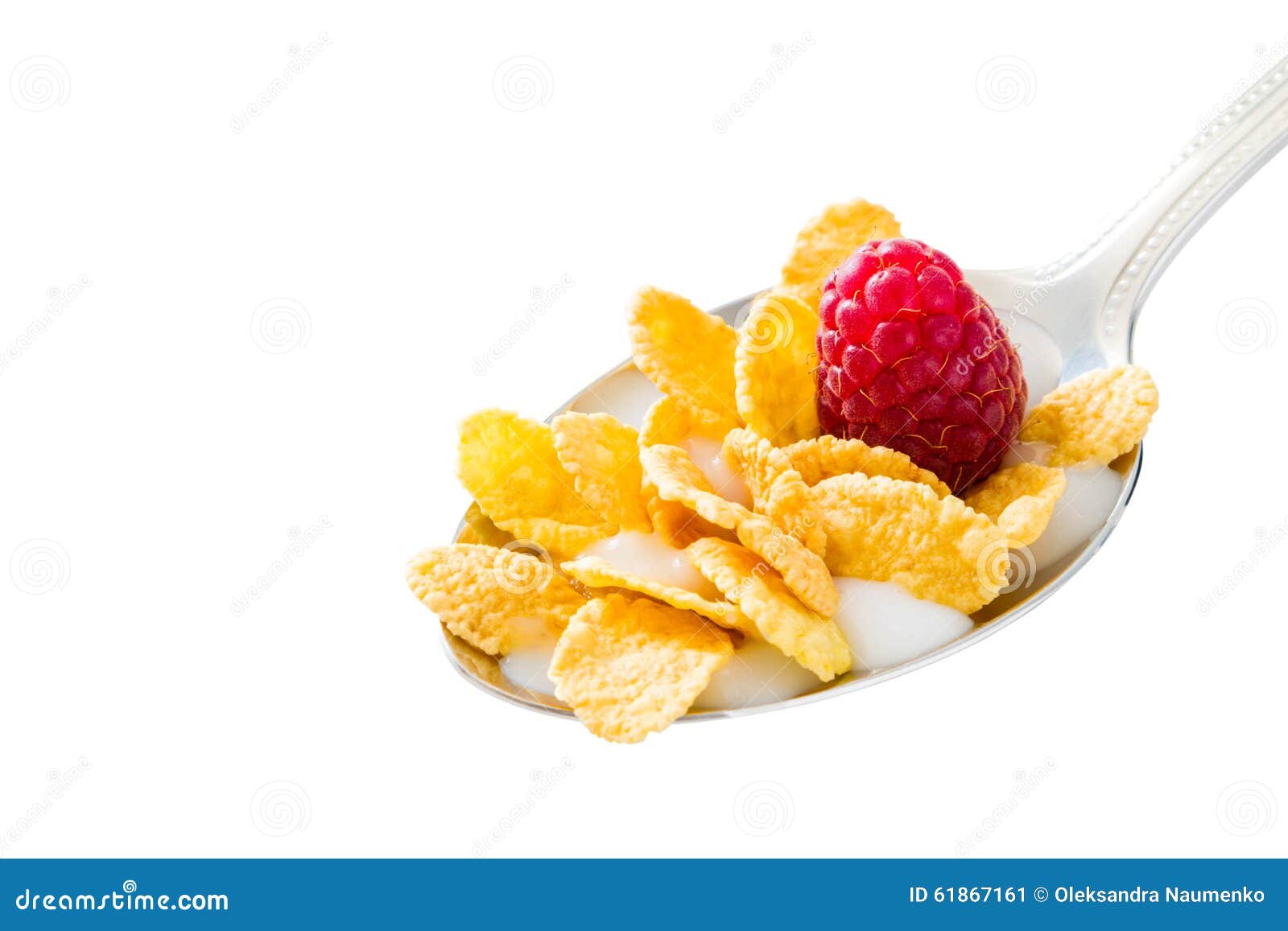 Cereal in spoon stock image. Image of fruit, milk, nutrition 61867161