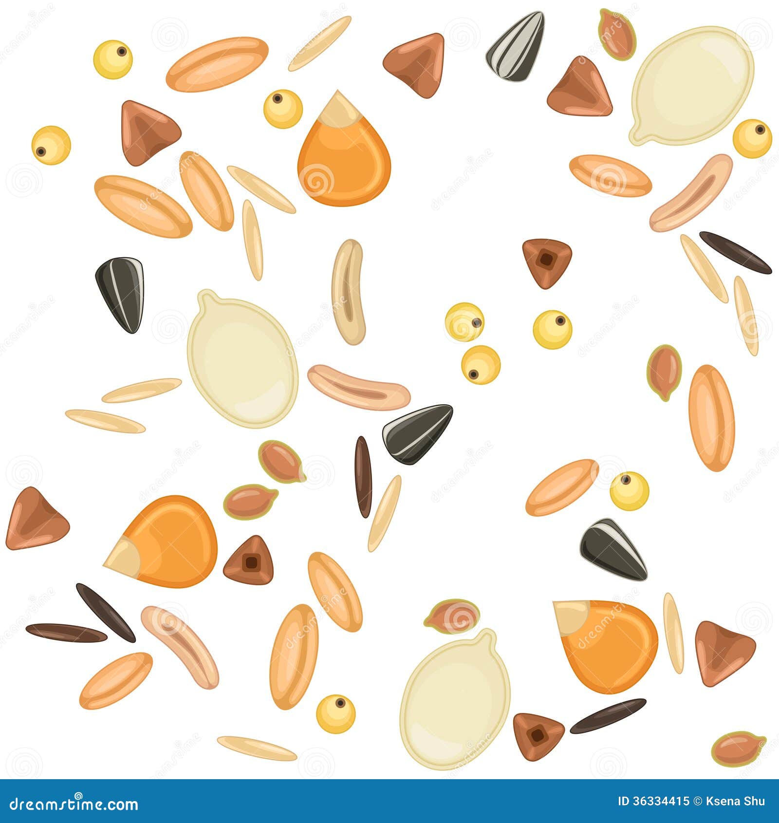Cereals Grains Seamless Pattern Stock Vector Illustration of oilseeds