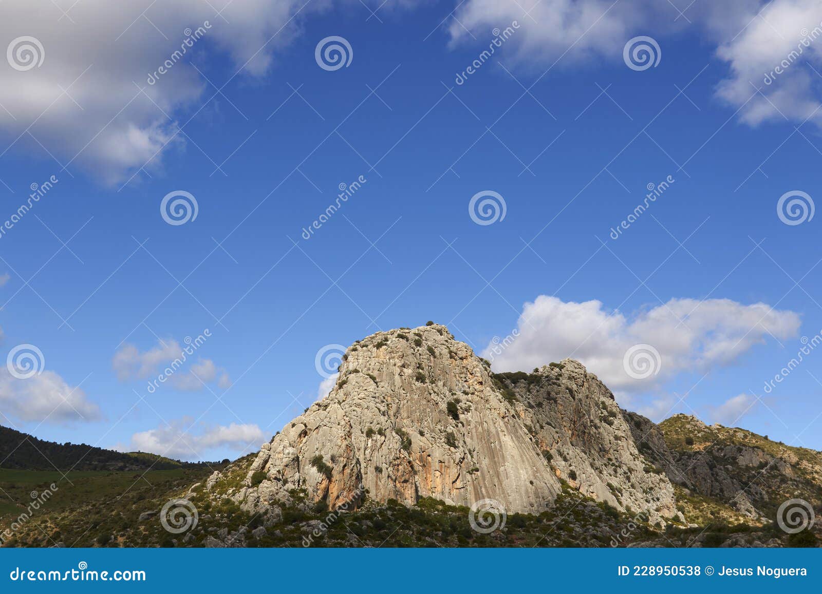 cerro romero limestone formation in ardales, malaga province. spain