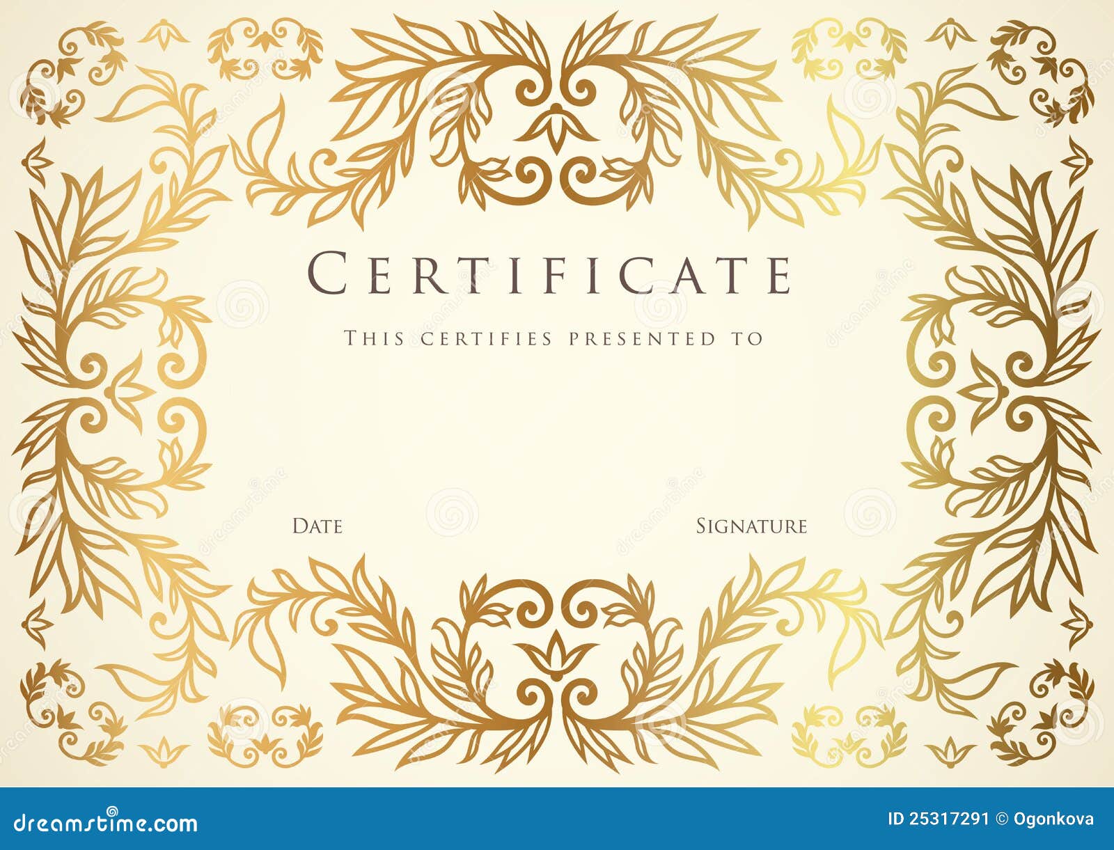 Certificate / Diploma Award Template. Pattern Stock Vector ...