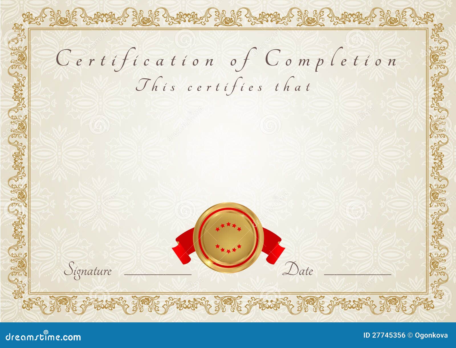 Certificate / Diploma Award Template. Pattern Stock Vector Throughout Award Certificate Template Powerpoint