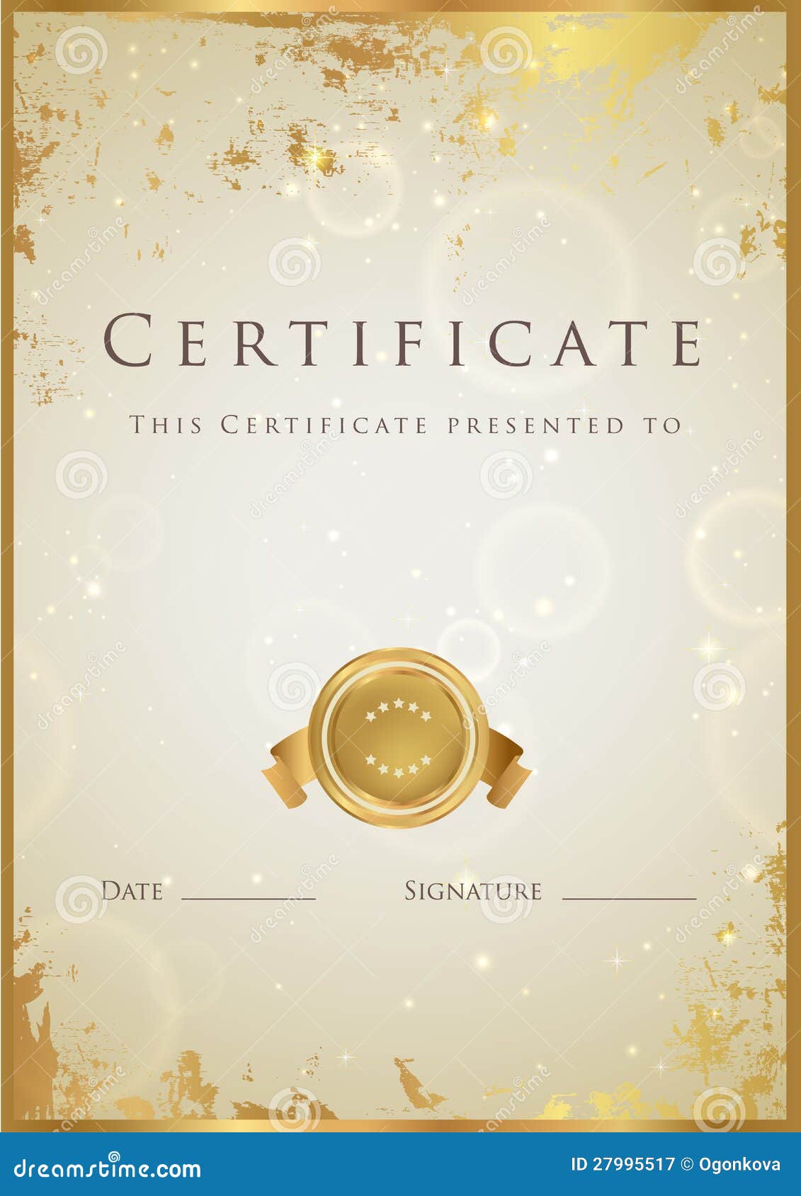 Gold Certificate / Diploma Award Template. Pattern Stock Vector Inside Sample Award Certificates Templates