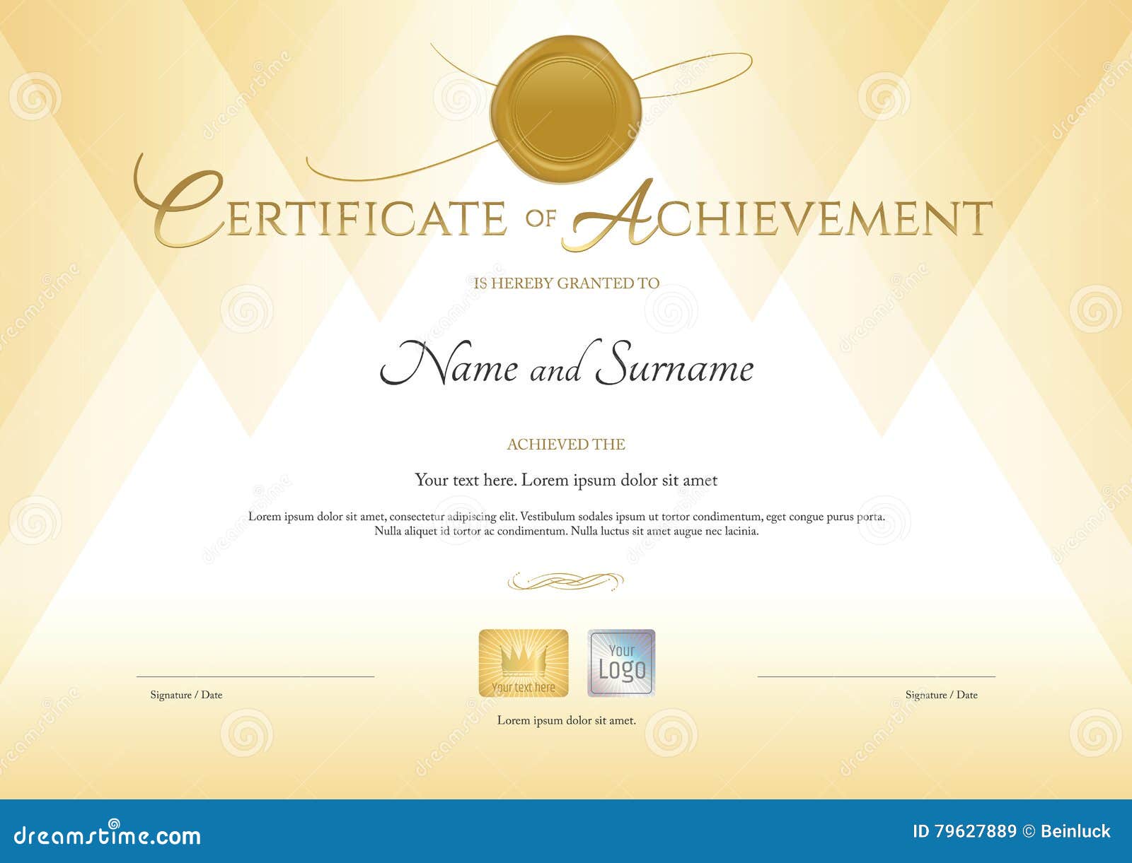 certificate gold seal psd