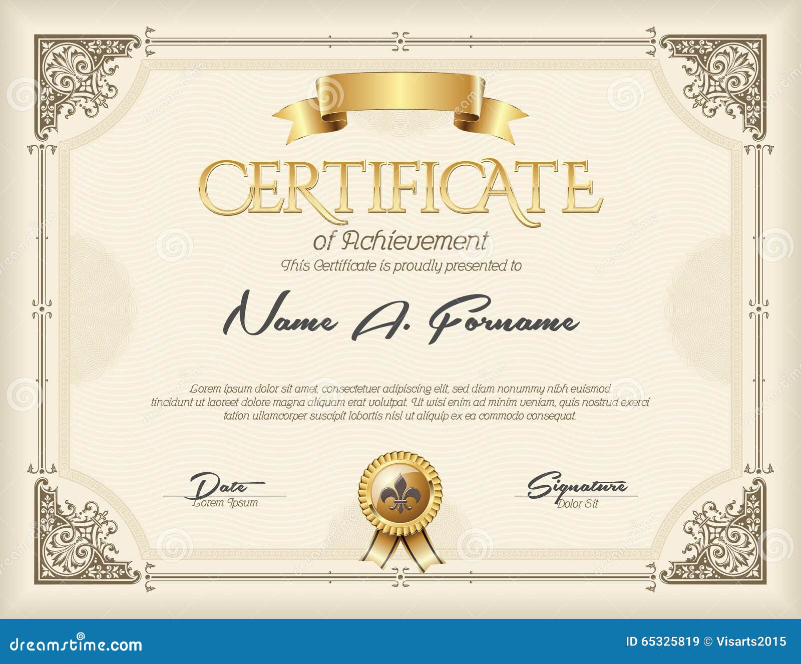 certificate of achievement vintage gold frame