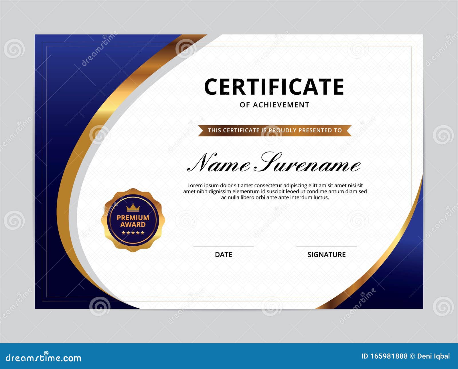 Certificate of Appreciation Template Design Stock Vector Inside Sample Certificate Of Recognition Template