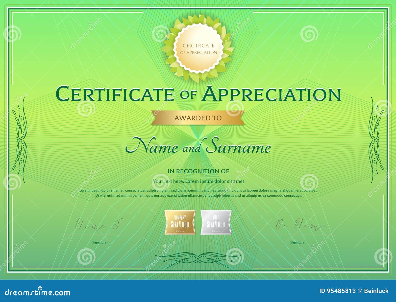 Certificate Background Template Green