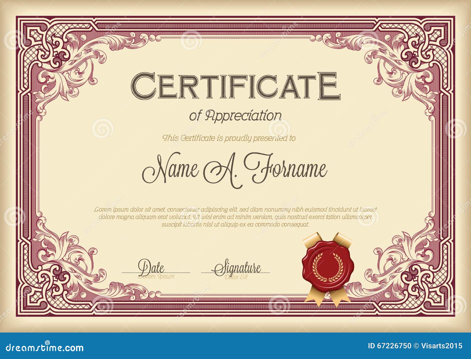 certificate of appreciation vintage floral frame.