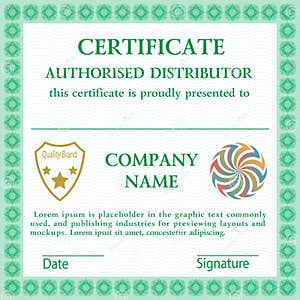 Certificate Autorised Distributor Stock Photo Image Of Guilloche 