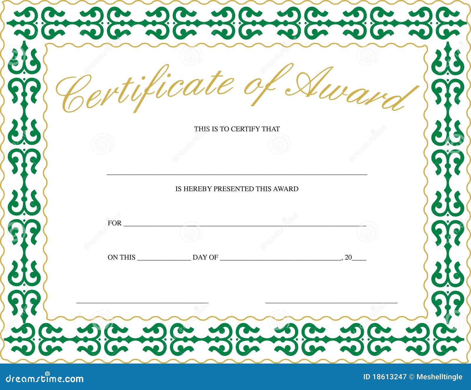 Certificate of Award stock vector. Illustration of achievement Intended For Teacher Of The Month Certificate Template