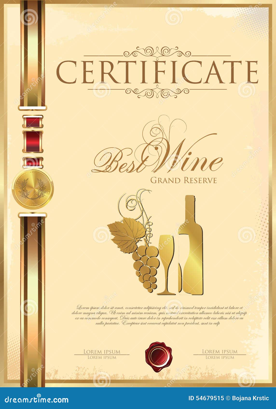 Certificate Best Wine stock illustration. Illustration of fruit