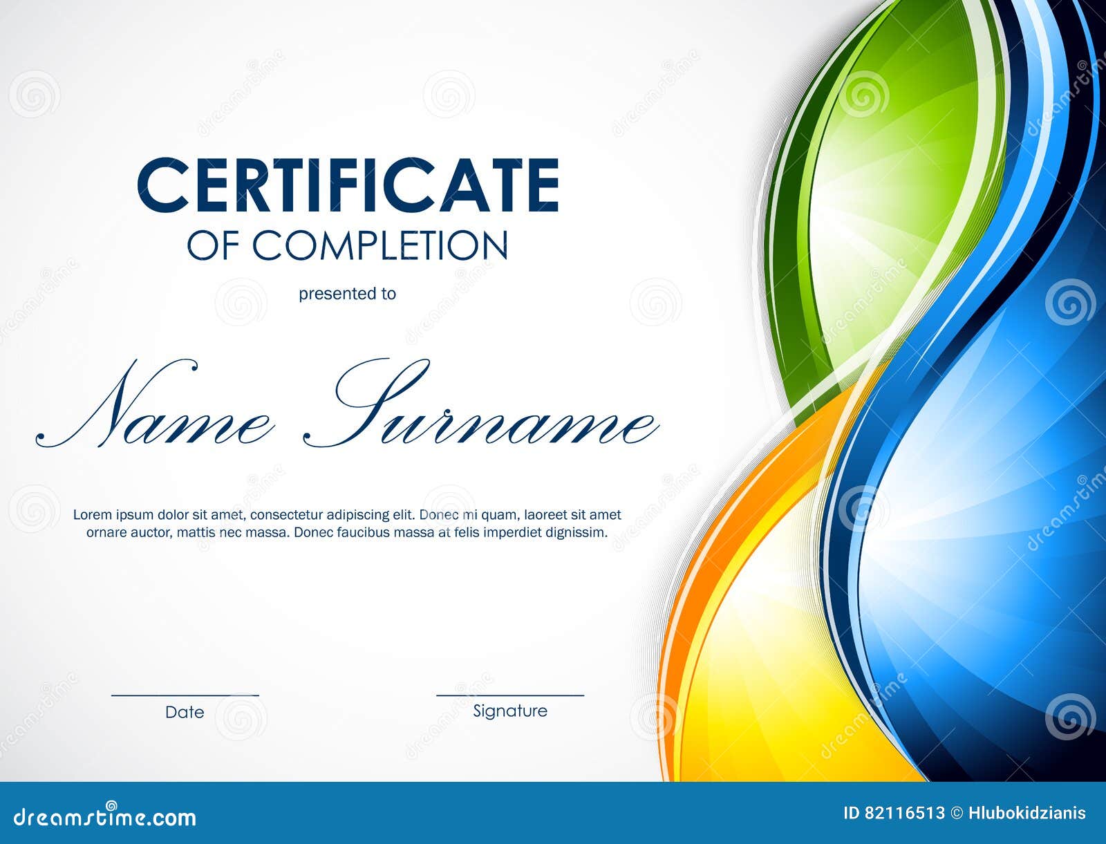 Certificate of Completion Template Stock Vector - Illustration of