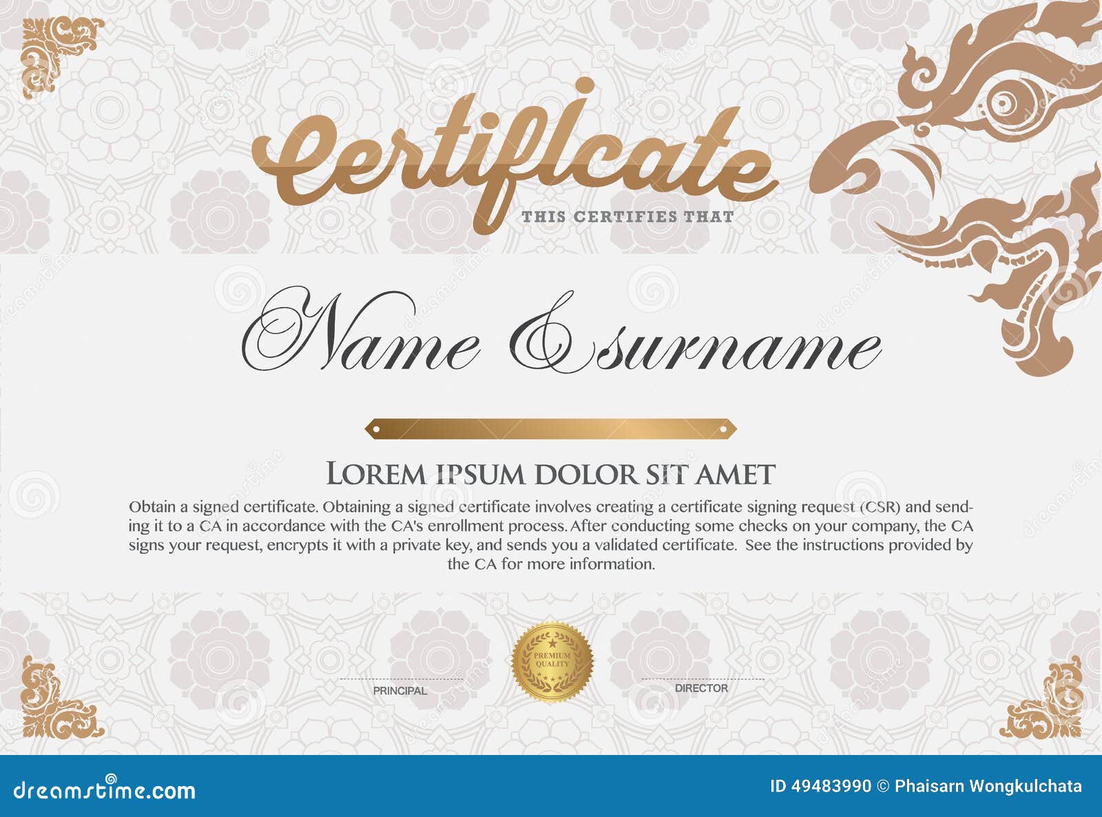 Certificate Design Template. Stock Vector - Illustration of Intended For Free Art Certificate Templates