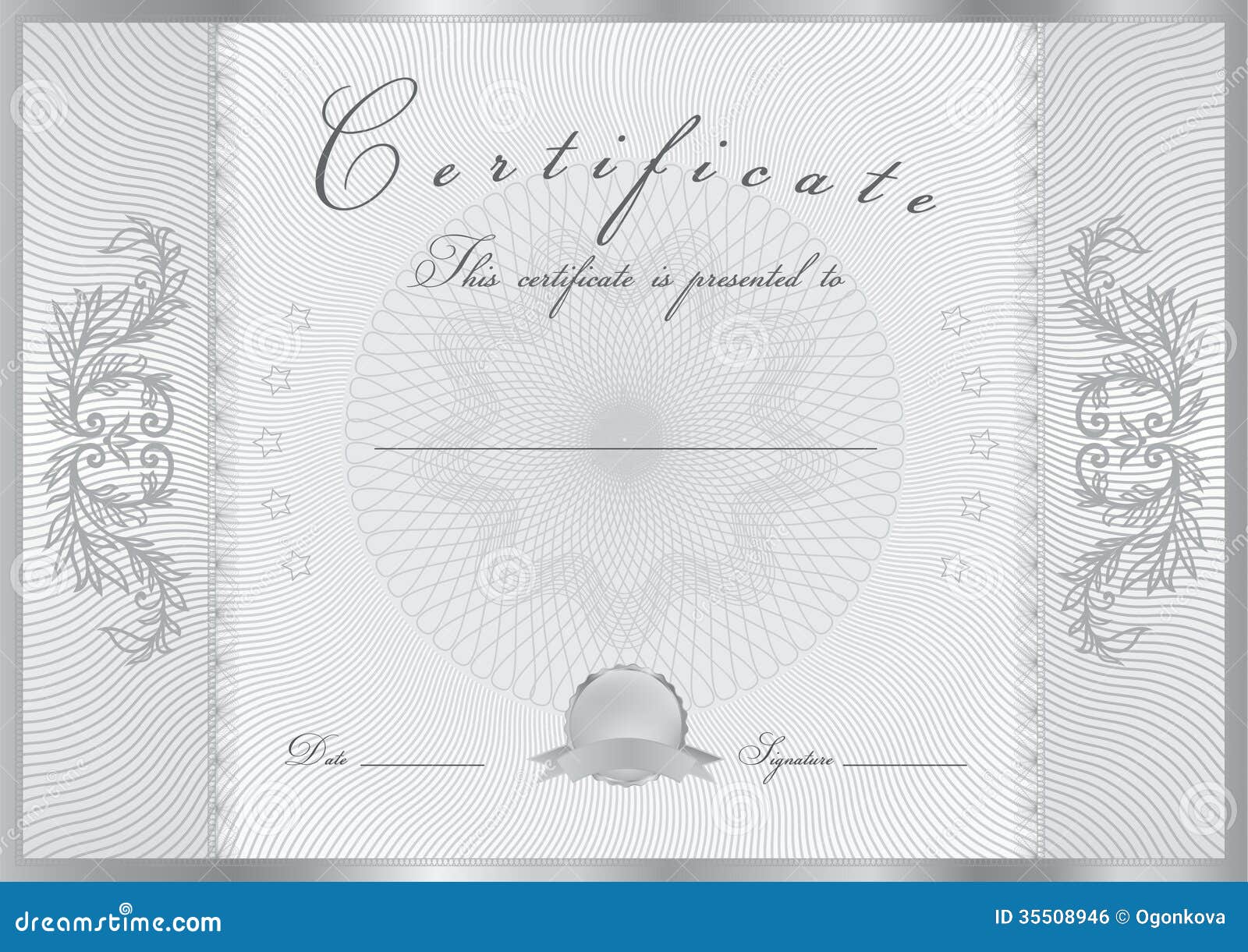 Certificate / Diploma Award Template. Pattern Stock Vector Regarding Scroll Certificate Templates